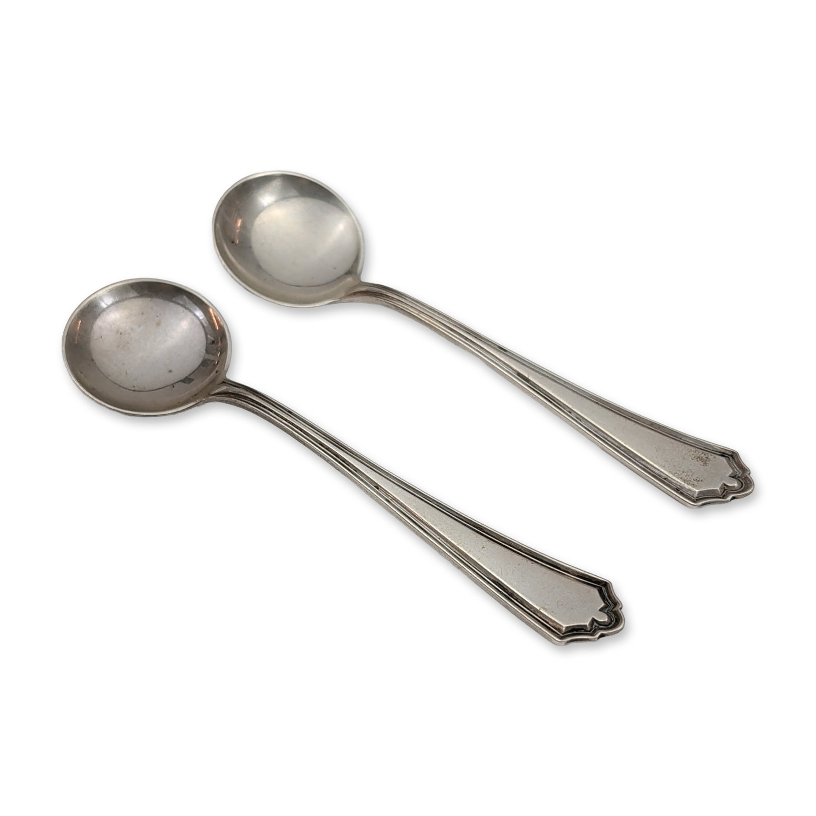 Alvin Sterling Silver Salt Spoons, Pair (1 of 4)