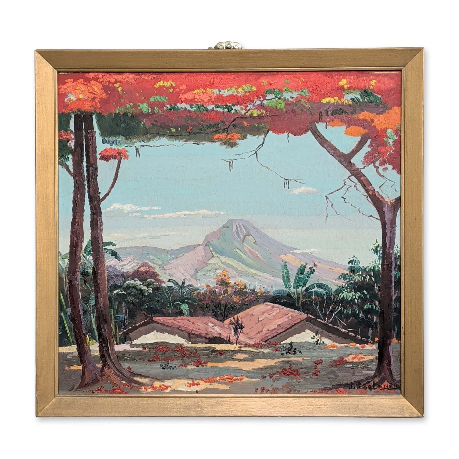Jean-Claude Castera (Hatian, b. 1939) Tropical Mountain Landscape (1 of 6)