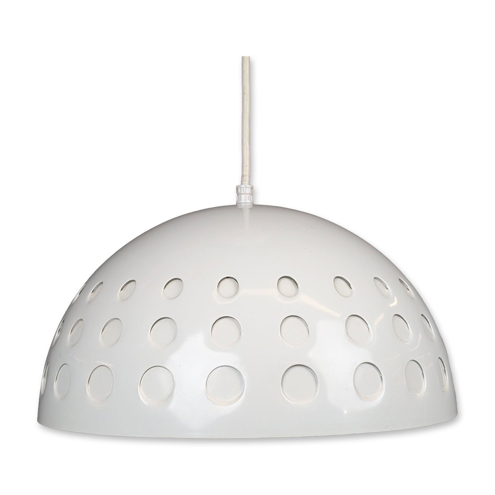 Progress Lighting White Mid-Century Dimpled Metal Pendant Lamp (1 of 6)