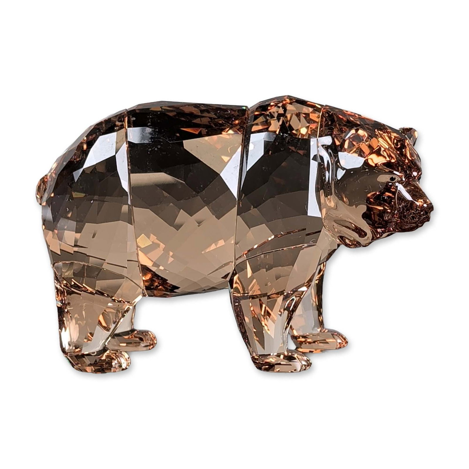 Swarovski Crystal SCS 2017 Annual Edition Figurine, Arcadia Bear: Swarovski Crystal Society Annual Edition 2017 bear figurine, model name Arcadia, in faceted Sunray crystal. Designed by Martin Zendron, the piece is modeled as a standing bear with multiple facets.