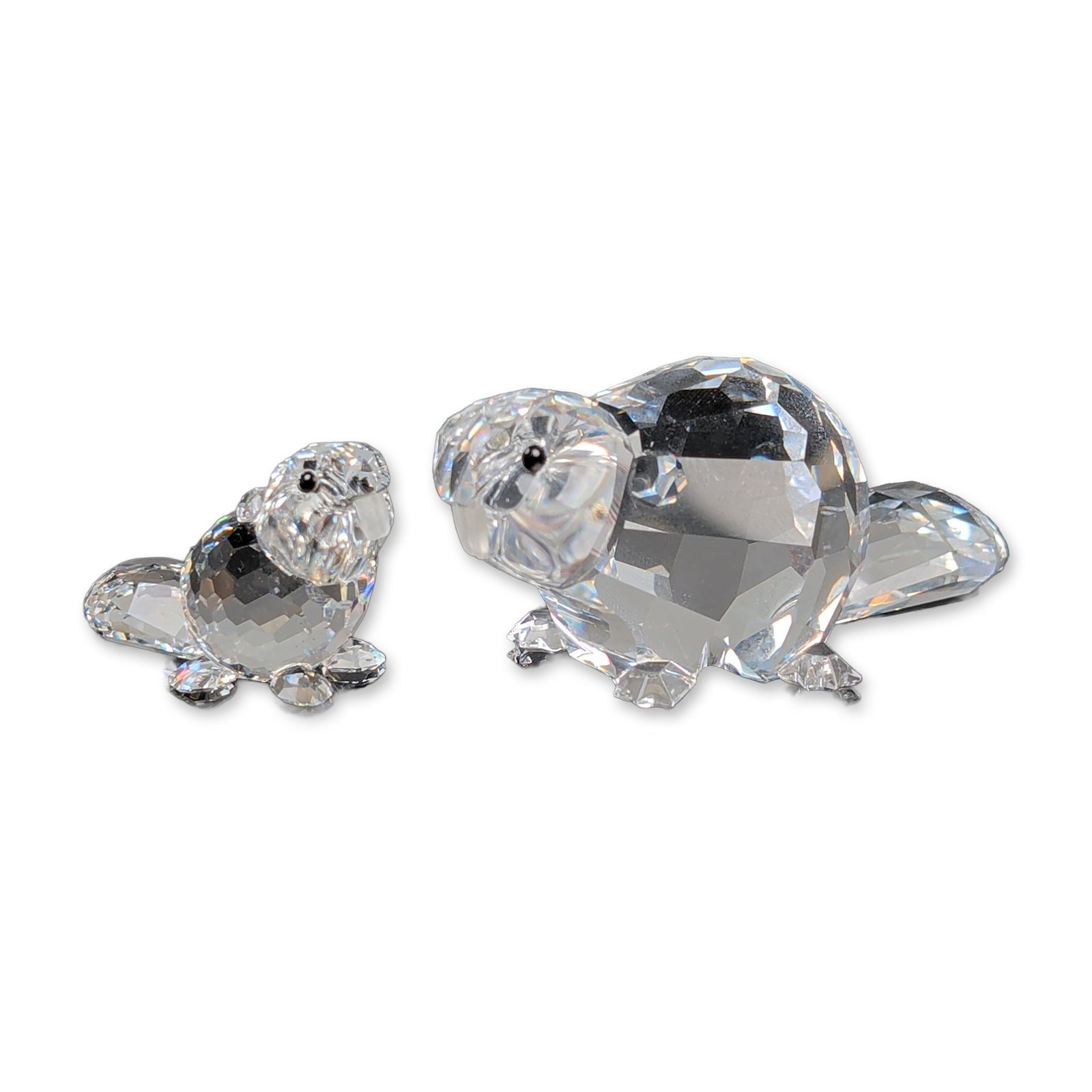 2pc Swarovski Silver Crystal Beaver Figurines (1 of 5)