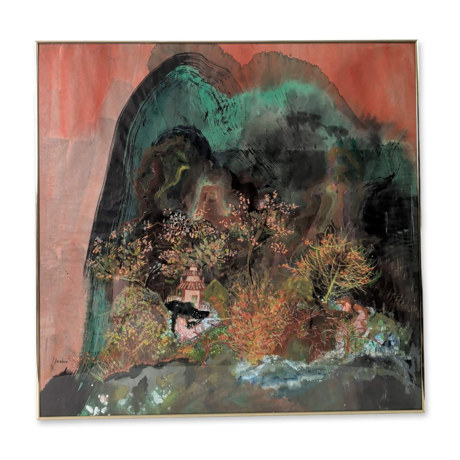 Attributed to Yoshio Kanamori (Japanese 1922-2016) Watercolor on Rice Paper, My Fantasy, Signed (1 of 5)