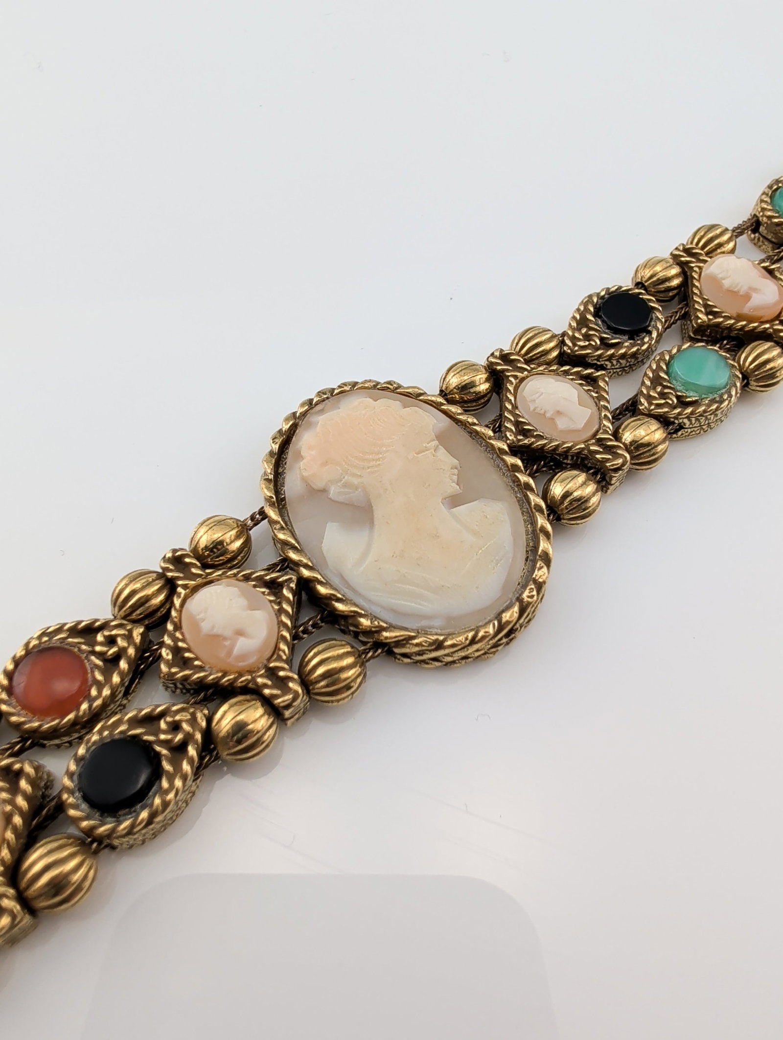 Multi-Strand Shell Cameo Bracelet - 2