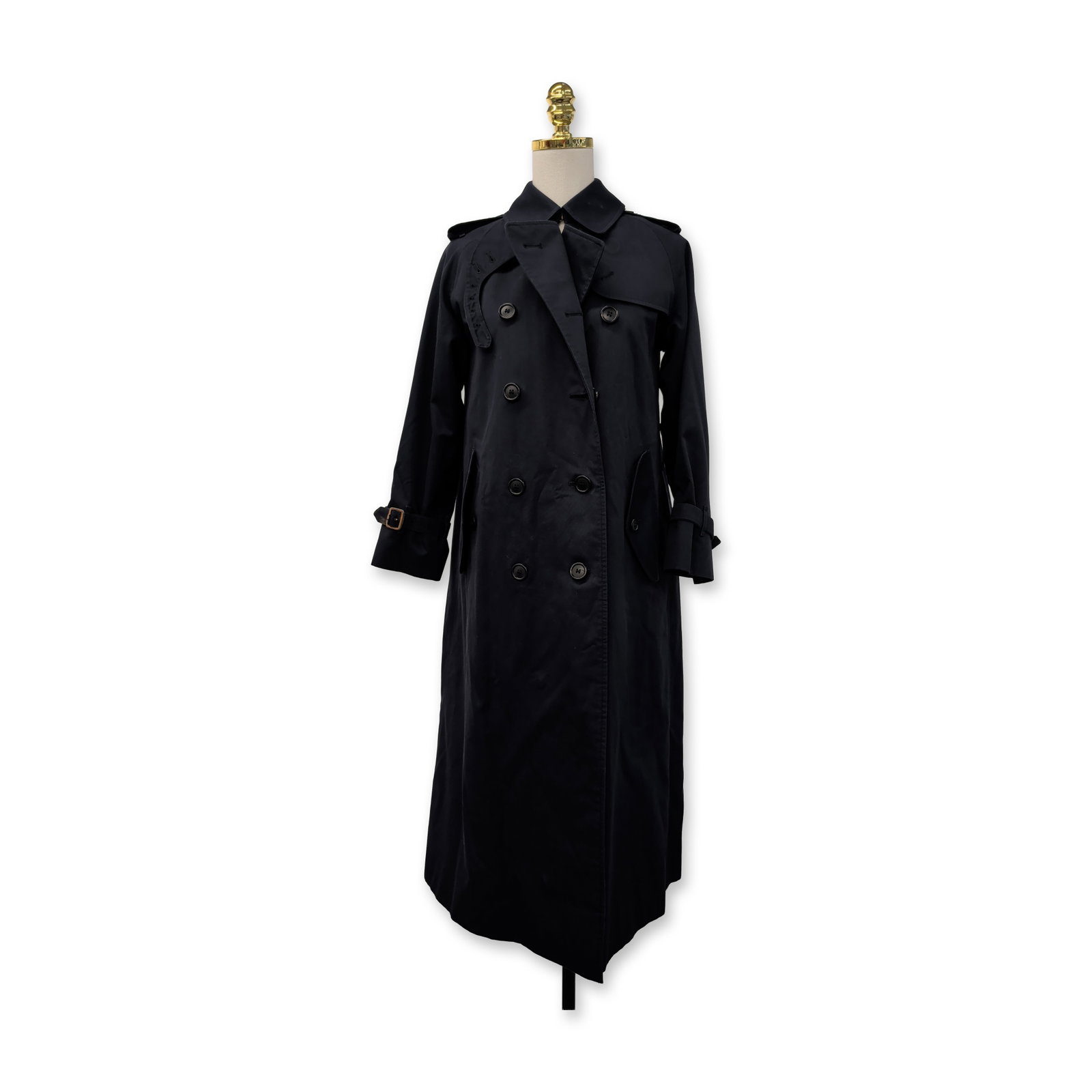 Burberrys' Vintage English Navy Blue Trench Coat (1 of 9)
