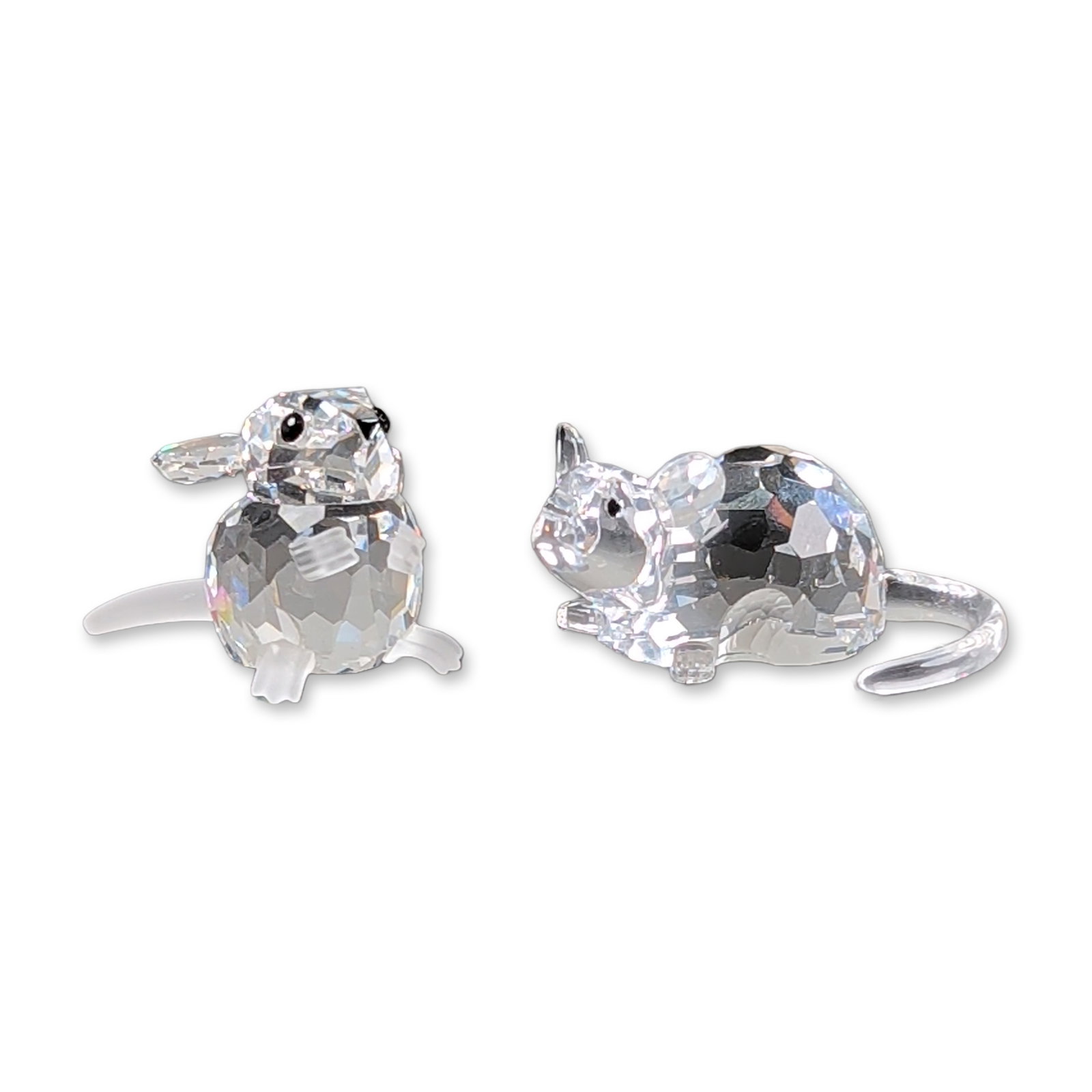 2pc Swarovski Silver Crystal Mouse Figurines (1 of 5)