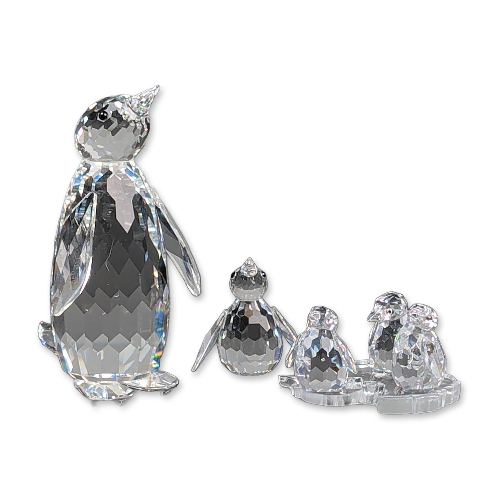 6pc Swarovski Silver Crystal Penguin Figurines with Base (1 of 5)