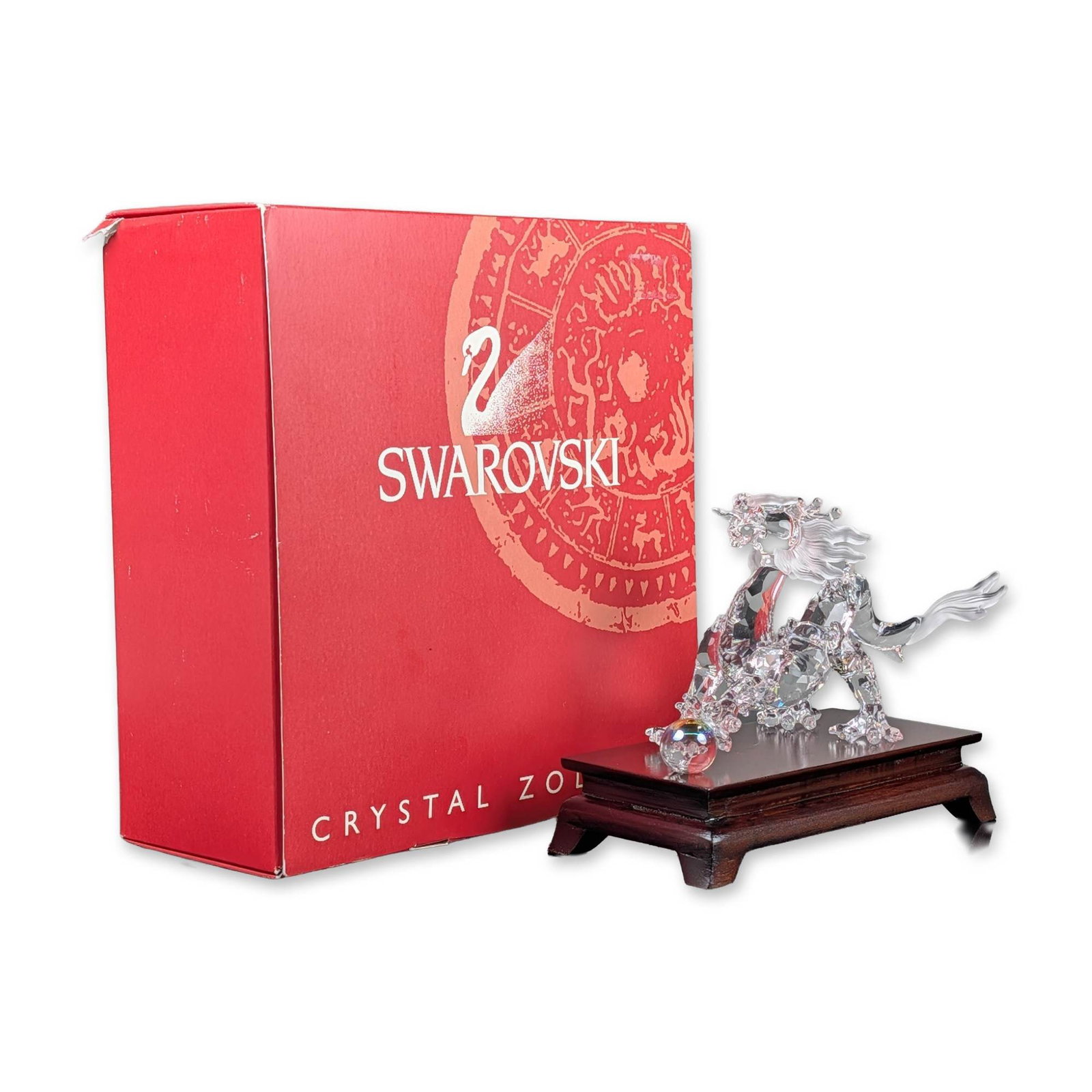 2pc Swarovski Crystal Figurine, Zodiac Dragon with Base (1 of 6)