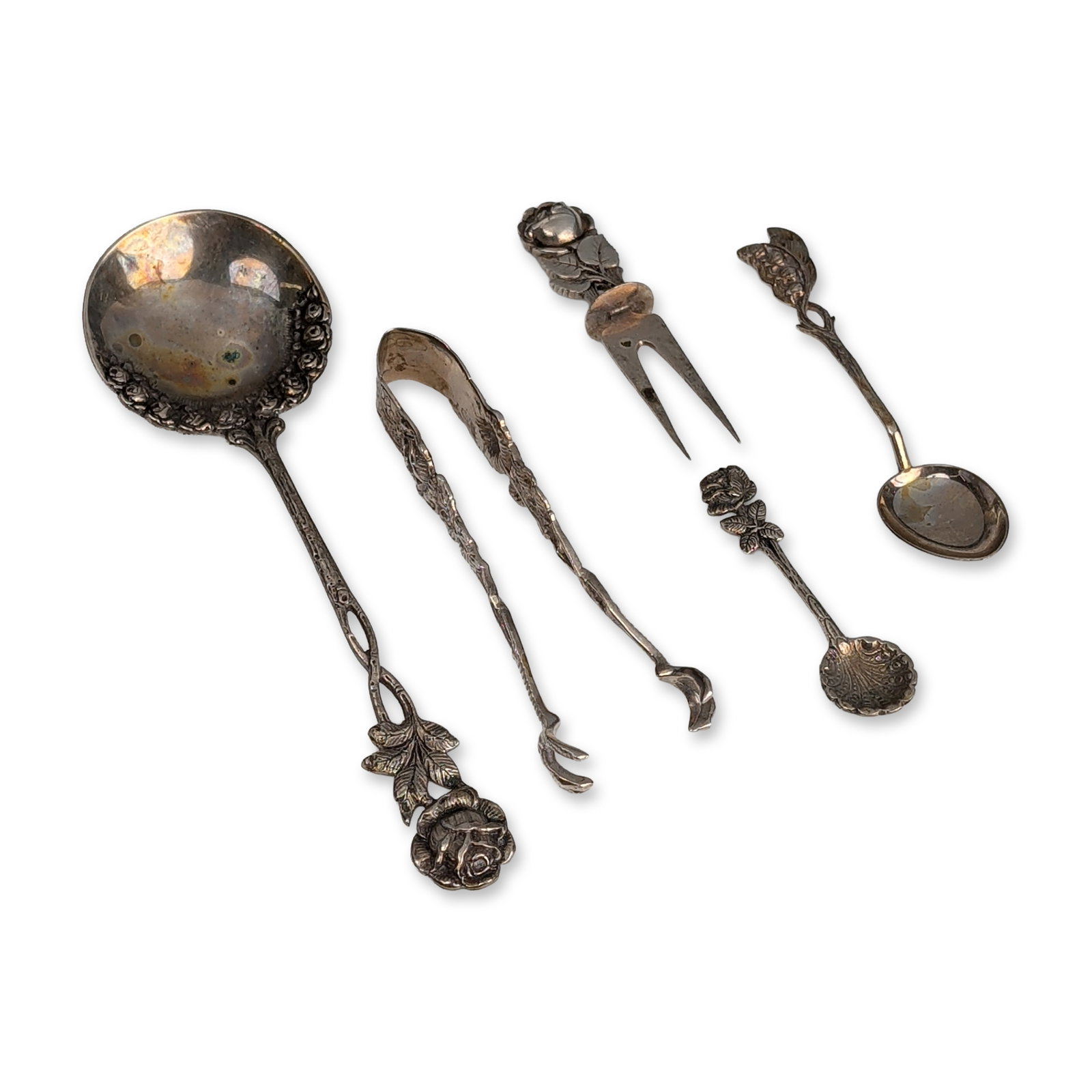 Five Piece German 800 Silver Hildesheimer Rose Utensils (1 of 4)