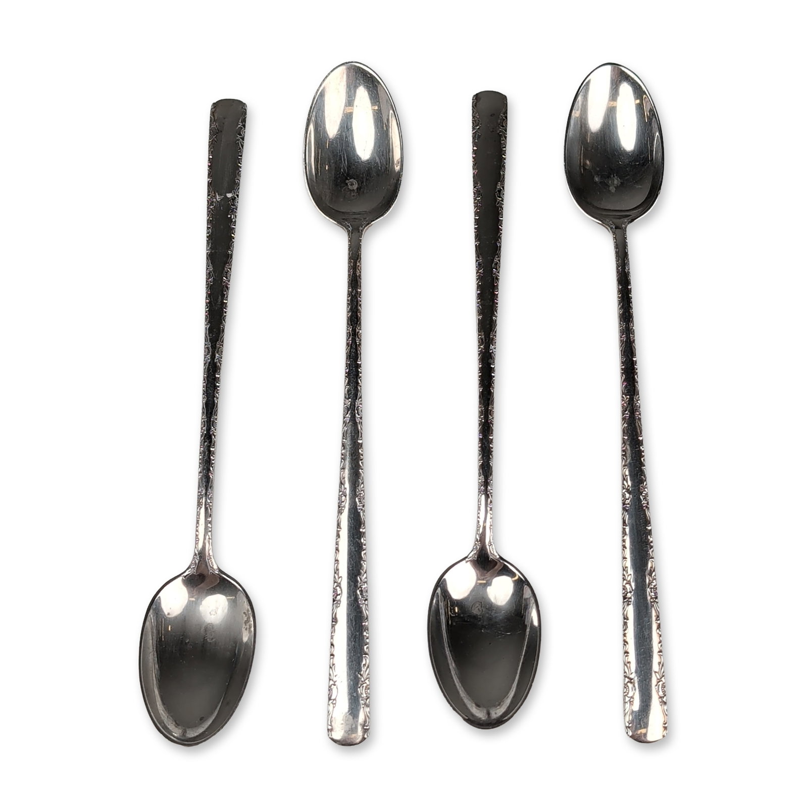 Set of 4 Gorham Camellia Sterling Silver Iced Tea Spoons (1 of 4)