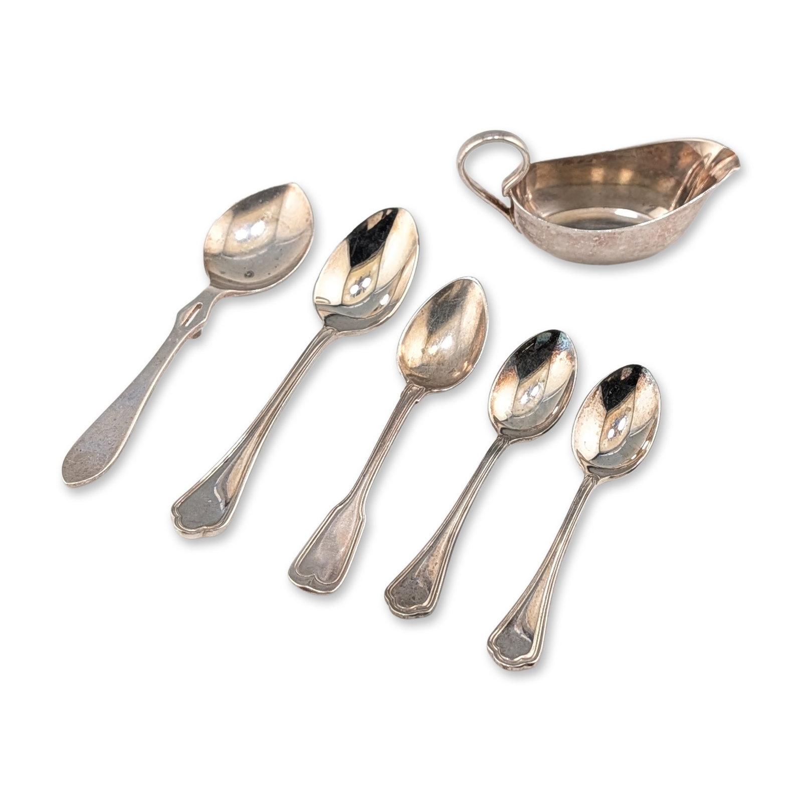 6pc Silver-Plated Spoons and Creamer (1 of 7)