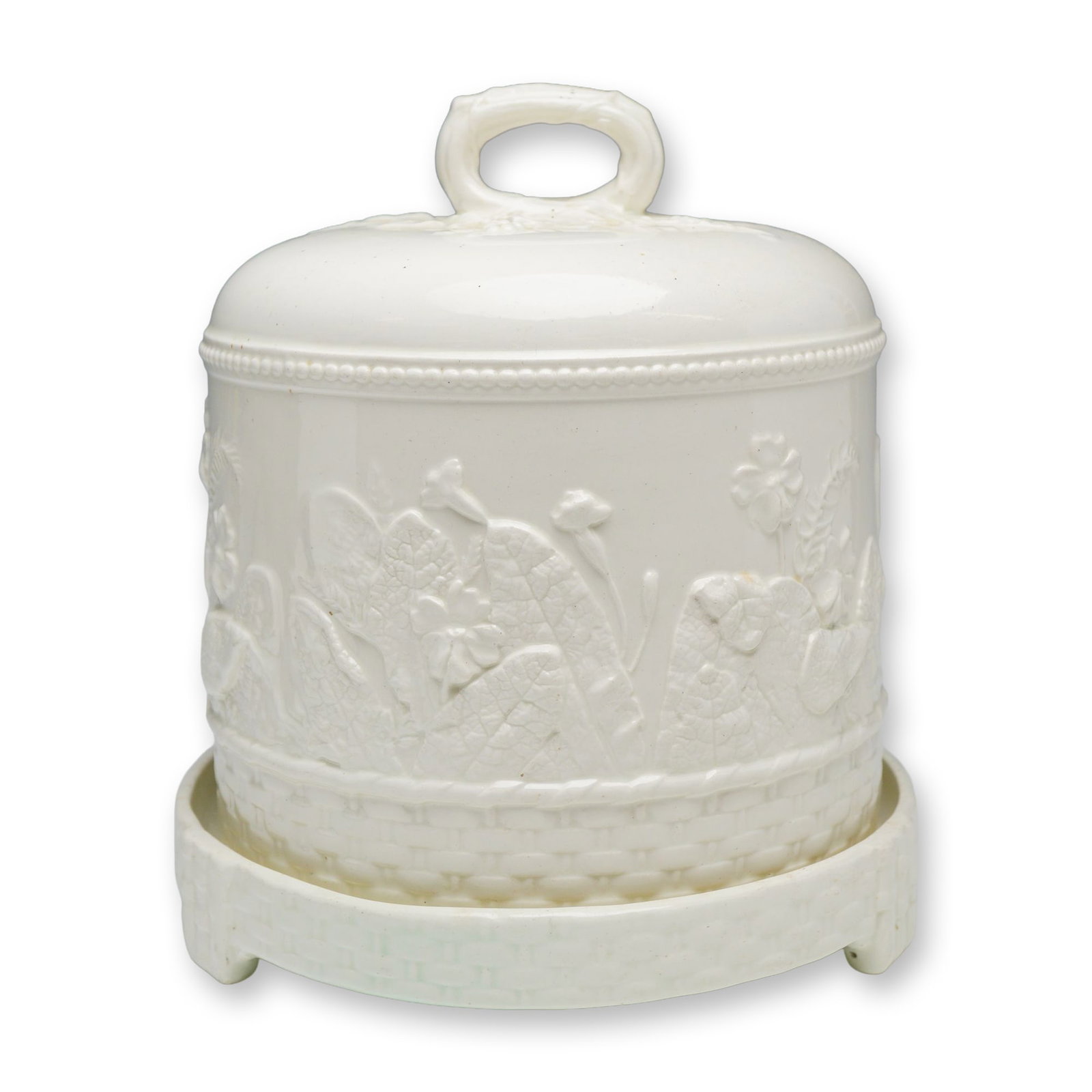 Wedgwood Creamware Relief-Molded Cheese Dome and Matching Underplate (1 of 3)