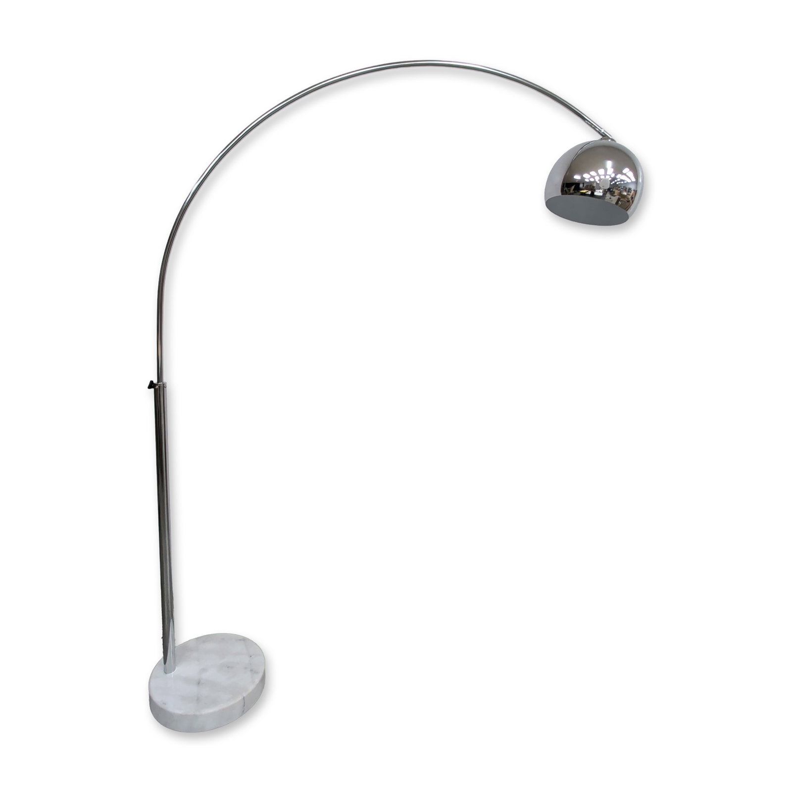 Modern Chrome and Marble Arc Floor Lamp (1 of 5)