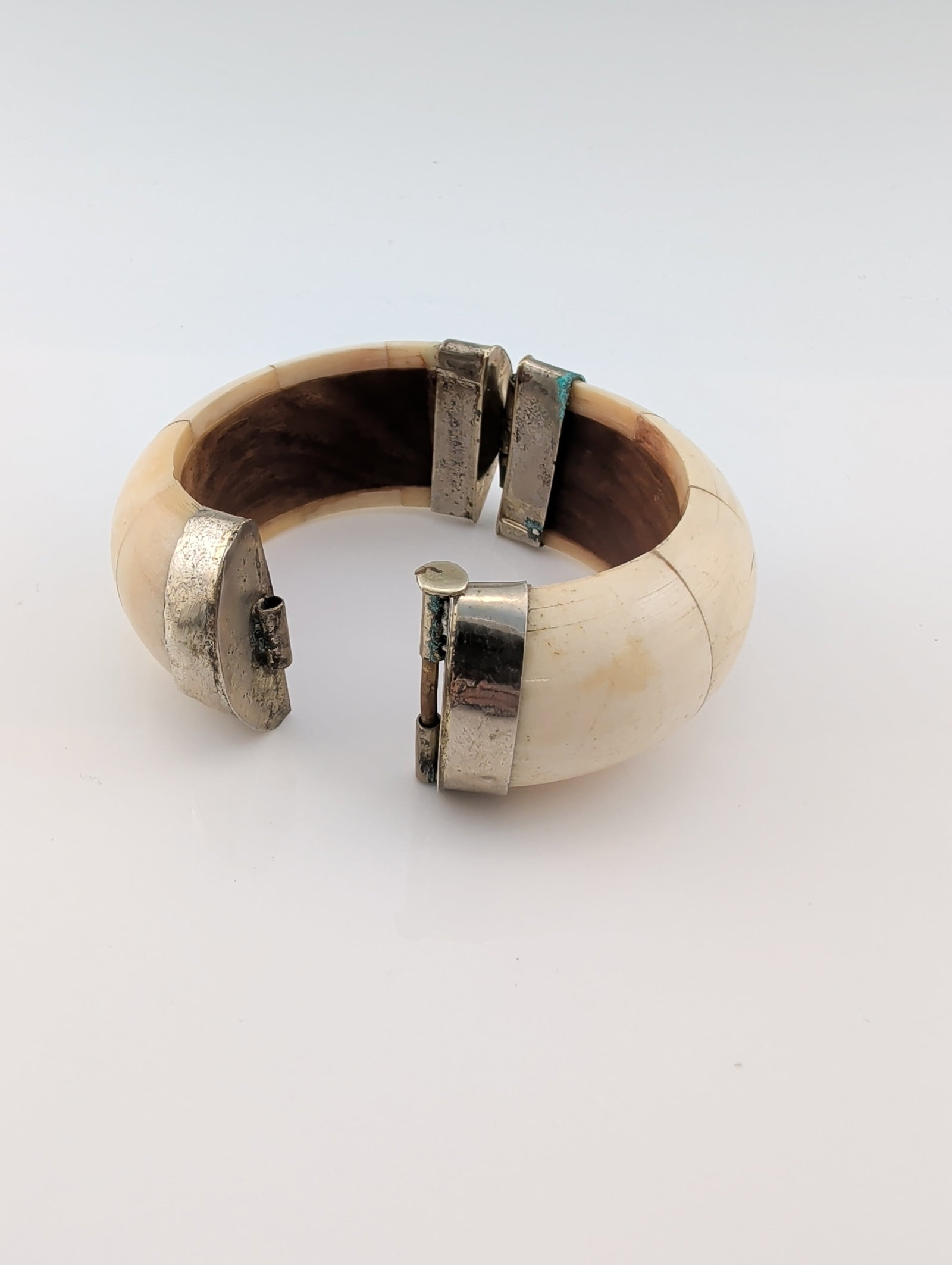 Bone and Metal Hinged Bangle - 2