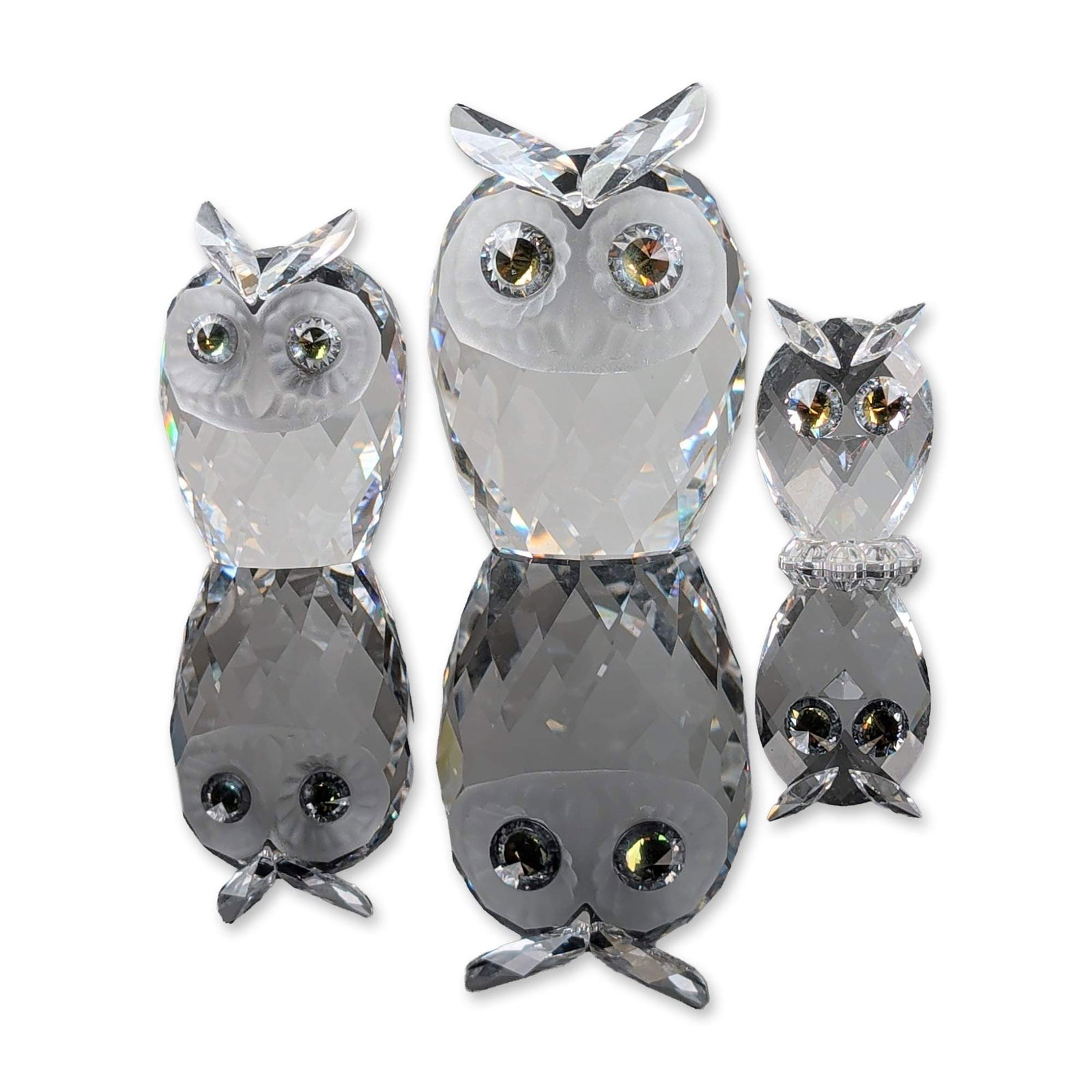 3pc Swarovski Crystal Figurines, Owls (1 of 4)