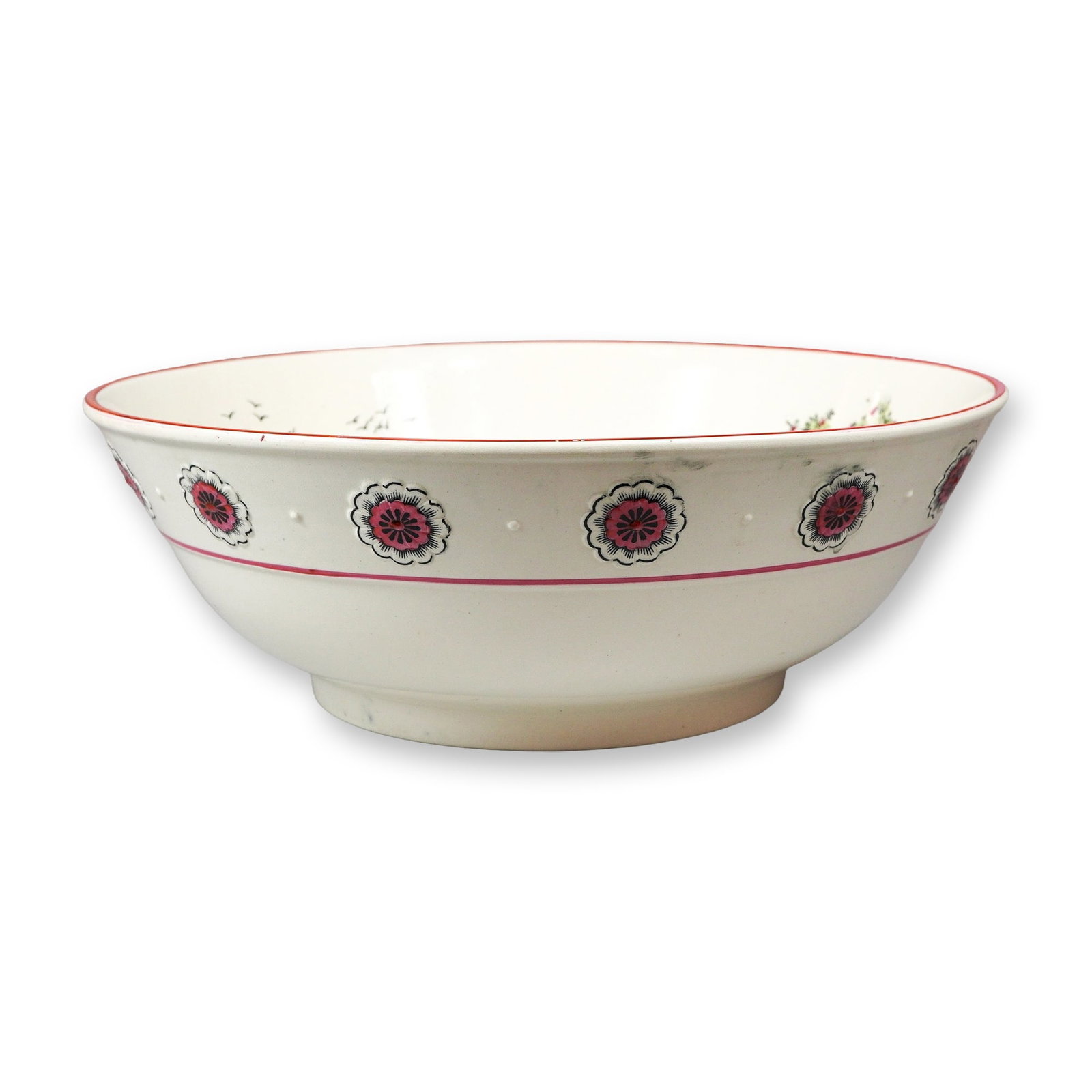 Kate Greenway Pastimes Creamware Wash Basin with Hand-Colored Pastoral Scene (1 of 3)
