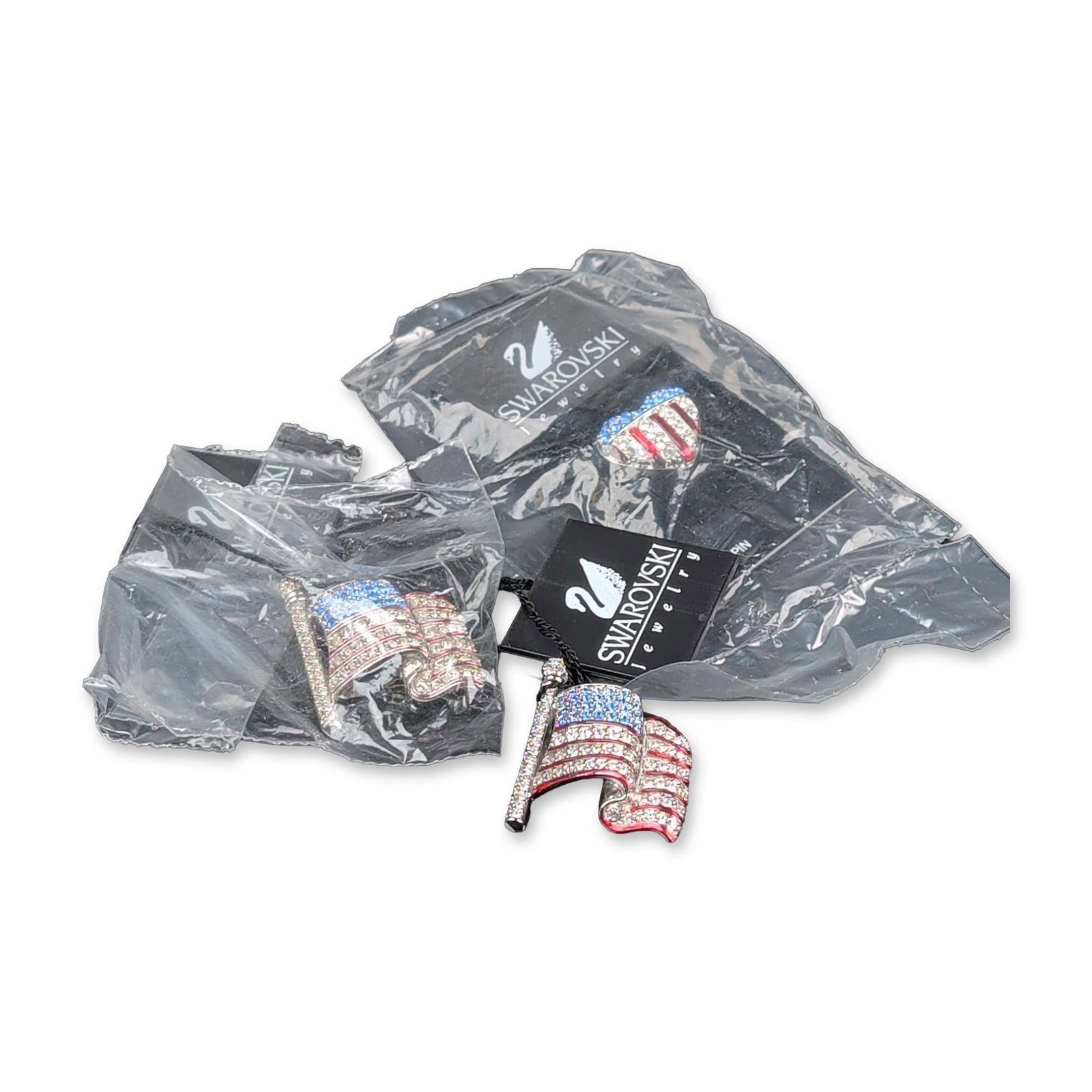 3pc Swarovski Patriotic American Flag Crystal Jewelry (1 of 4)