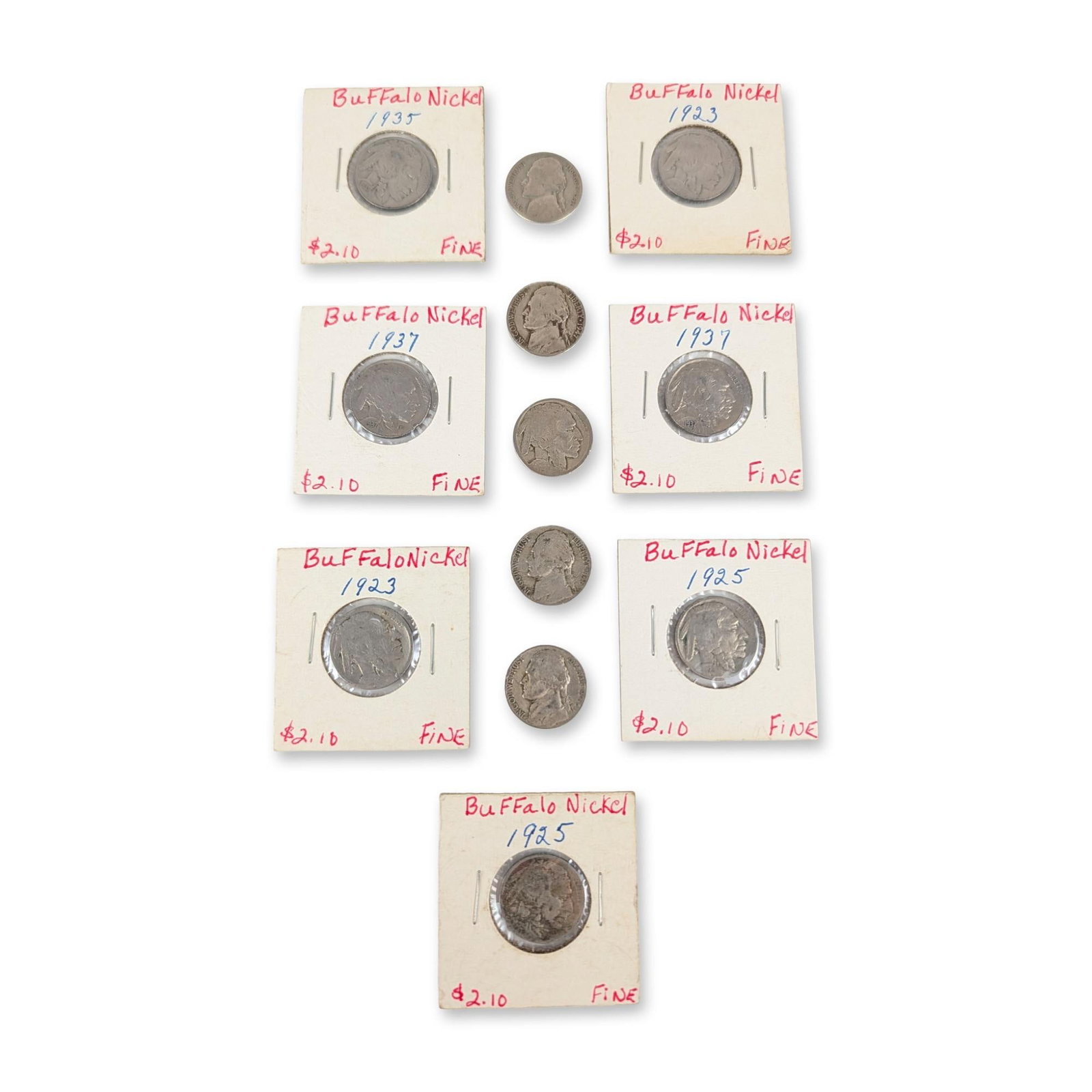 12pc Collection of US Buffalo and Jefferson Nickel Coins (1 of 3)