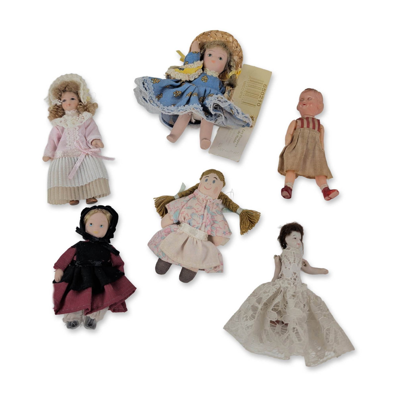 Group of Six Vintage Miniature Dolls (1 of 5)