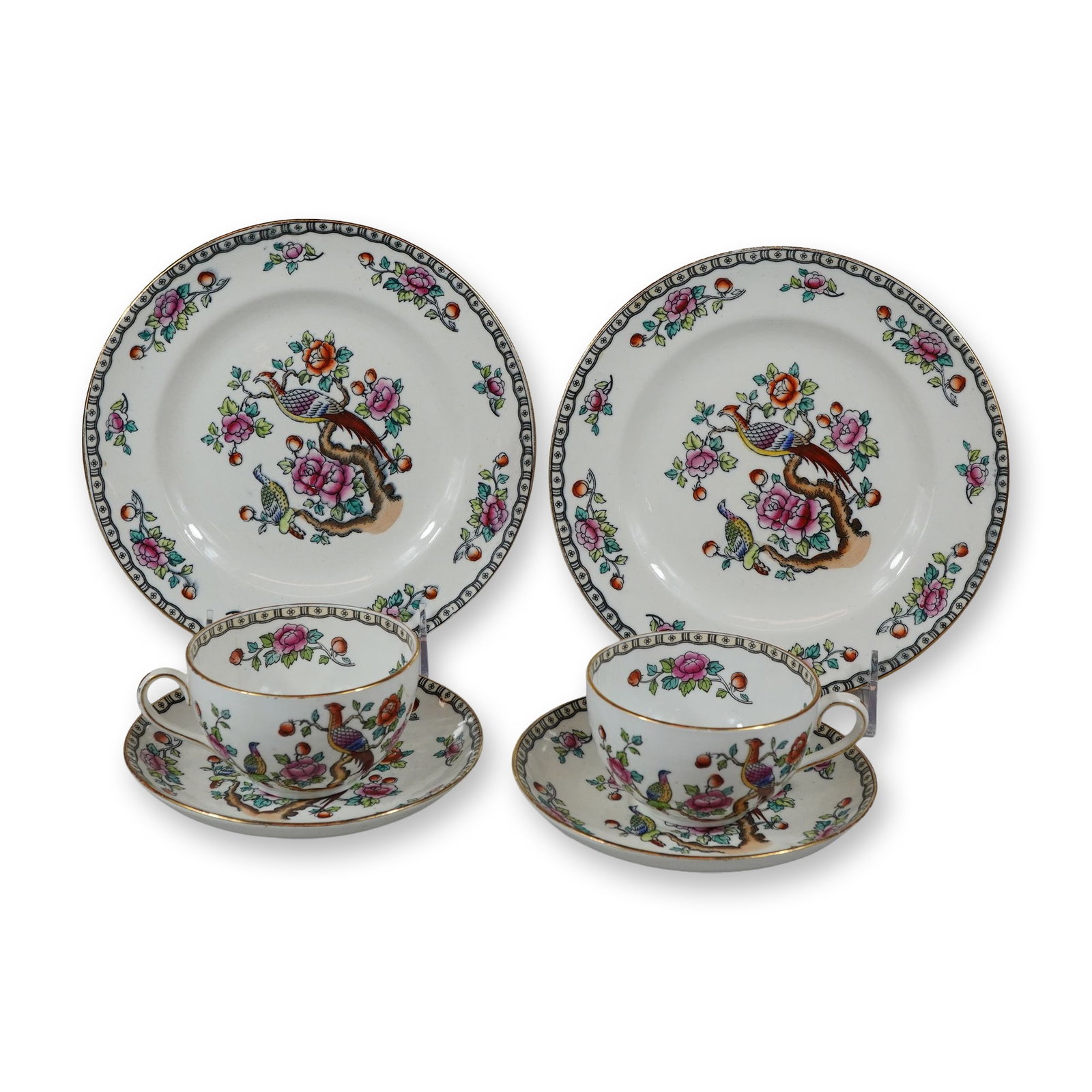 6pc Allertons English Bone China Tea and Dessert Set, Asiatic Birds (1 of 4)