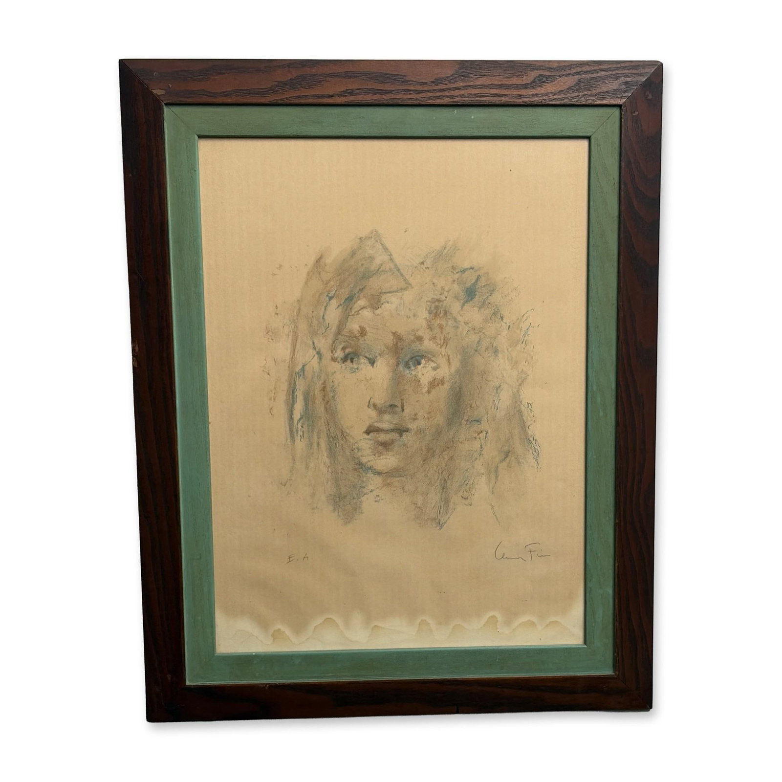 Leonor Fini (Argentine/Italian, 1907-1996), Artist Proof Lithograph on Paper, Signed: Leonor Fini (Argentine/Italian, 1907-1996) artist's proof lithograph on wove paper, depicting a portrait study of a young girl with flowing hair. The work features delicate, soft-edged line work and e