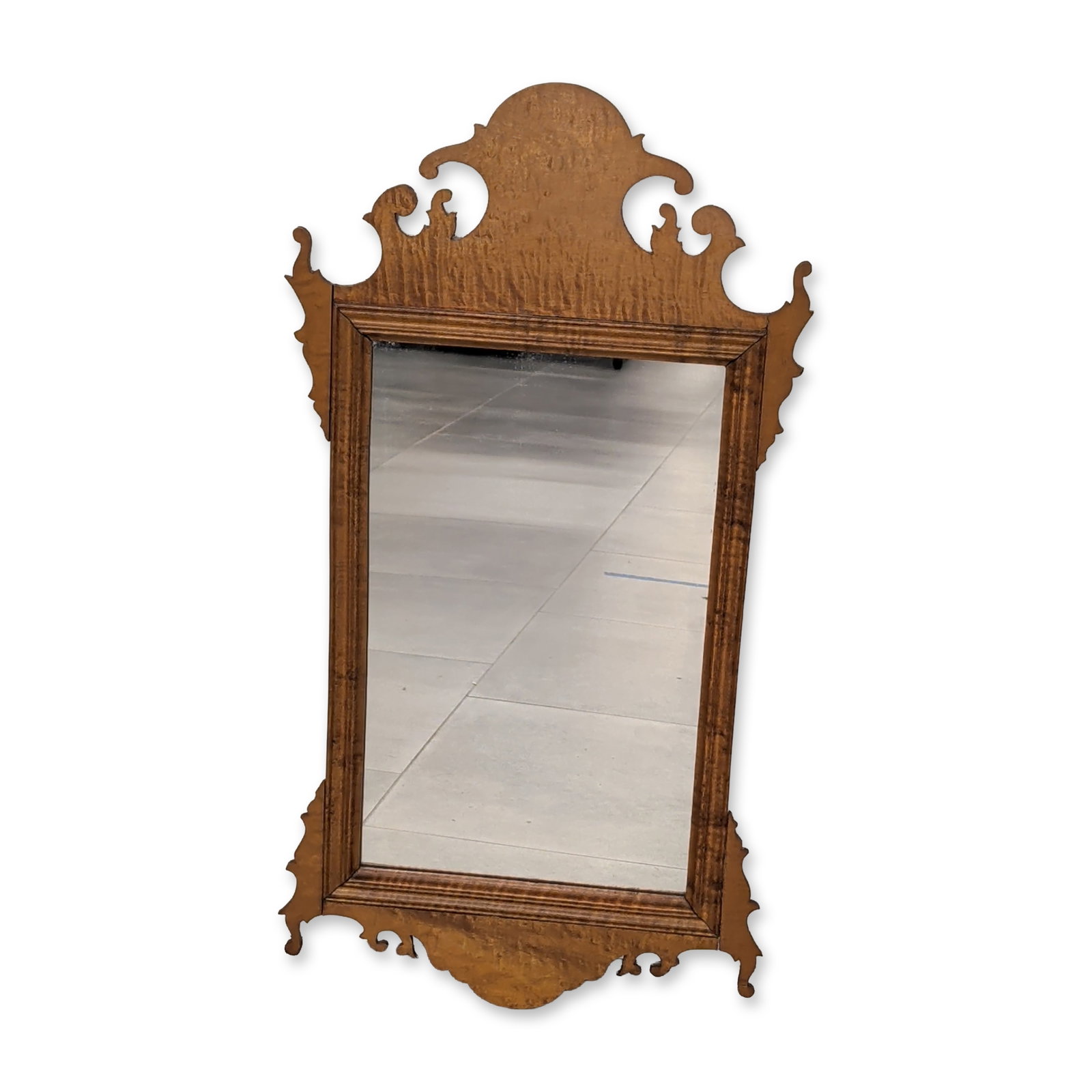 Colonial Williamsburg Style Tiger Maple Chippendale Mirror (1 of 8)