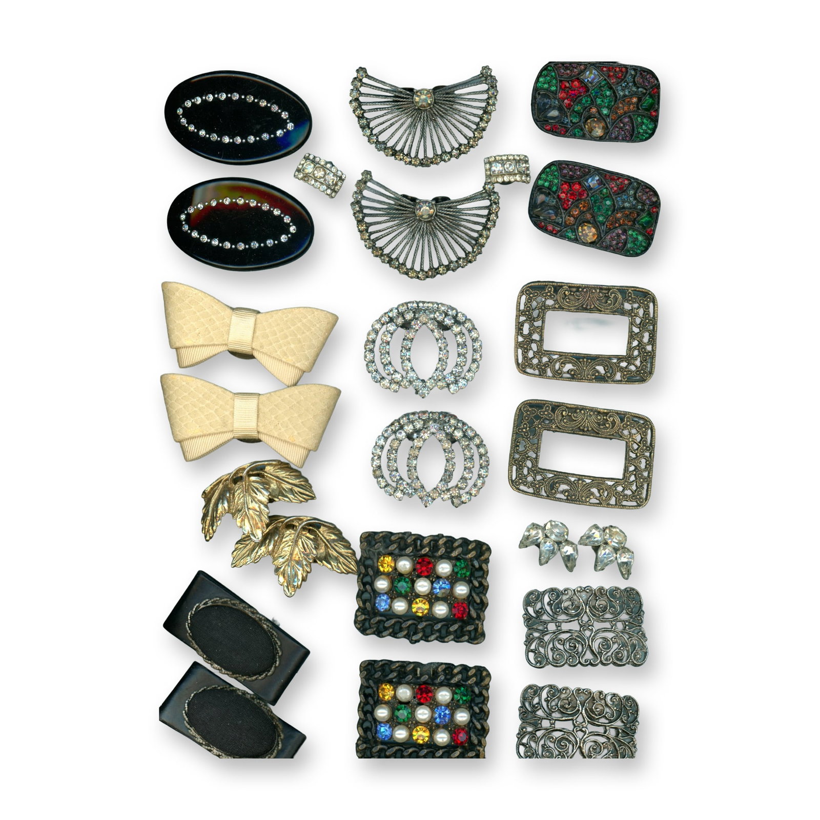 A CARD OF ASSORTED SHOE BUCKLES (1 of 4)