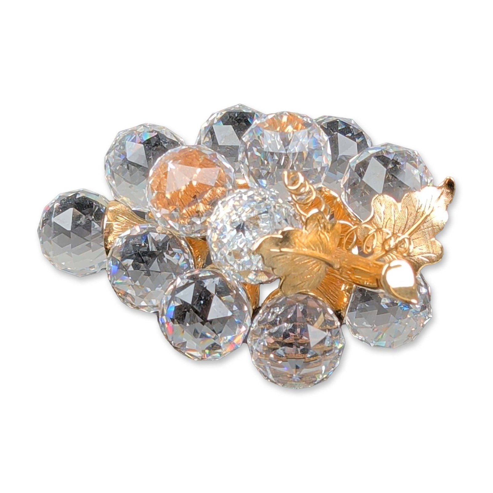 Swarovski Crystal and Gold Finish Figurine, Grapes (1 of 5)