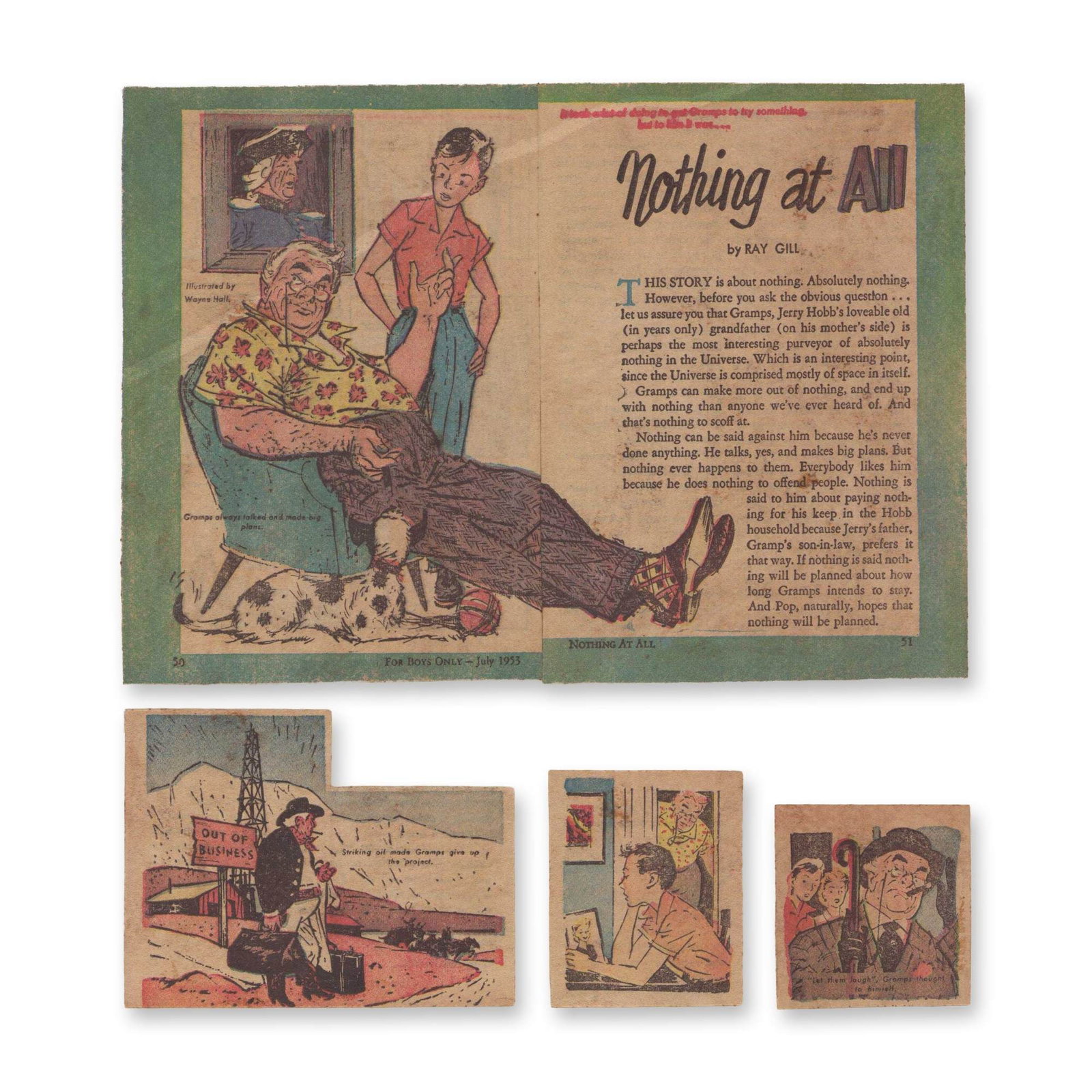 2pc Wayne Hall American 1905-1969 Original Drawing and Illustration (1 of 2)