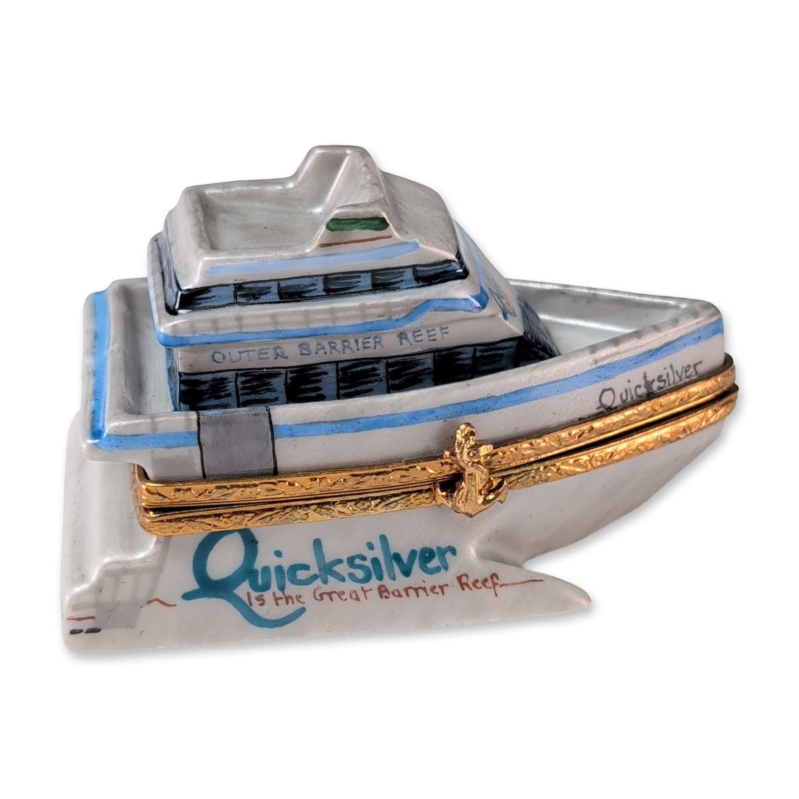 Limoges France Hand Painted Catamaran Trinket Box (1 of 5)