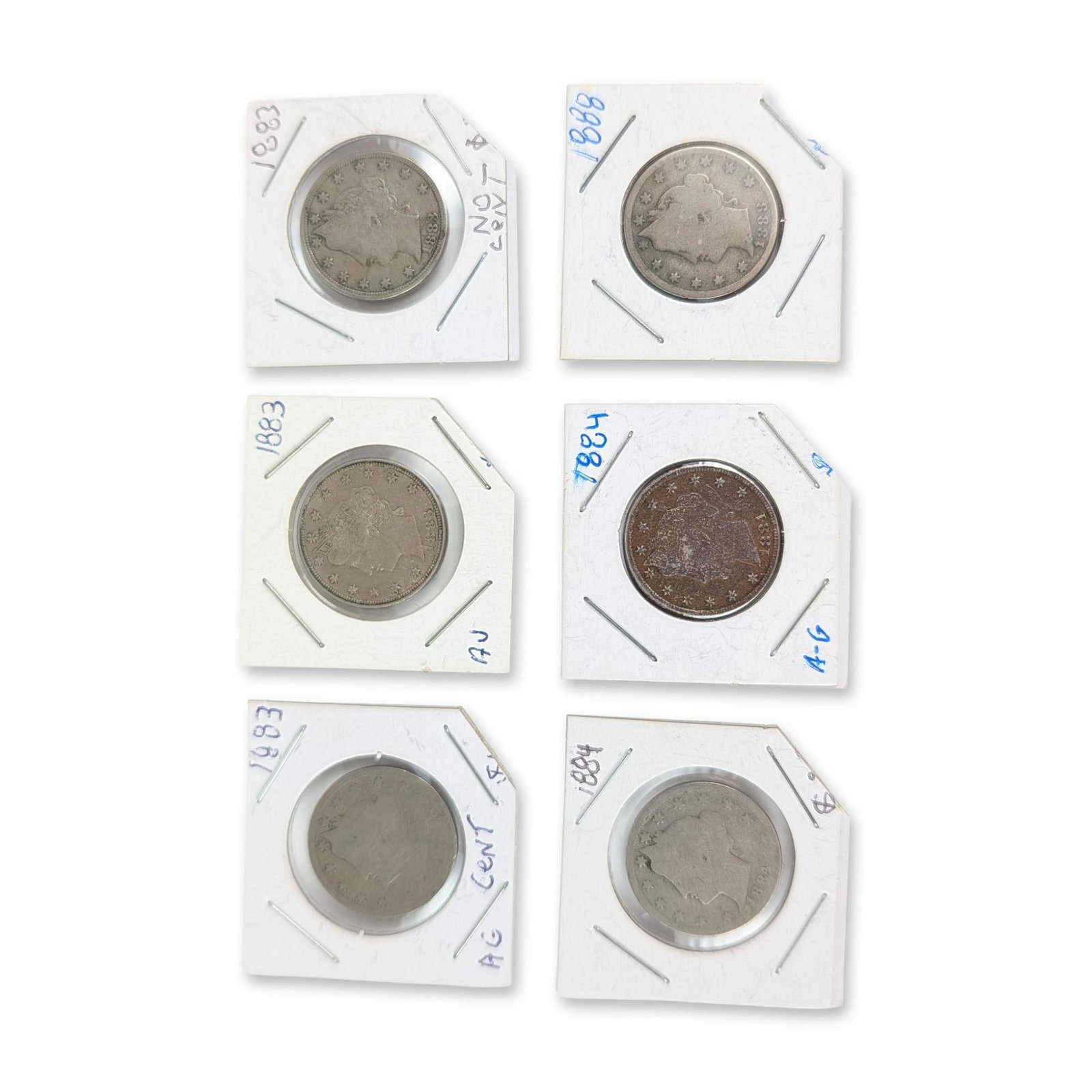 6pc Collection of US Liberty Head Nickels 1883, 1884, 1888 (1 of 7)