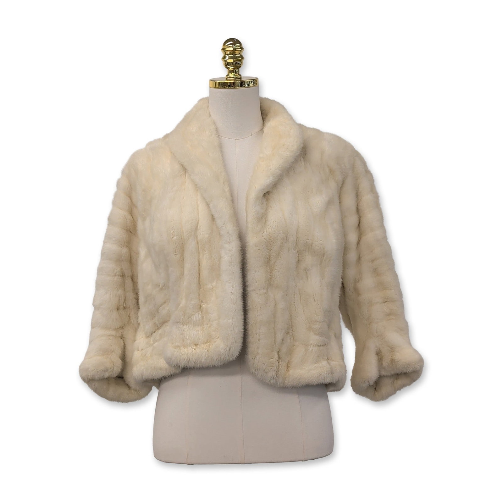Mid-Century Blonde Mink Fur Bolero Jacket (1 of 6)