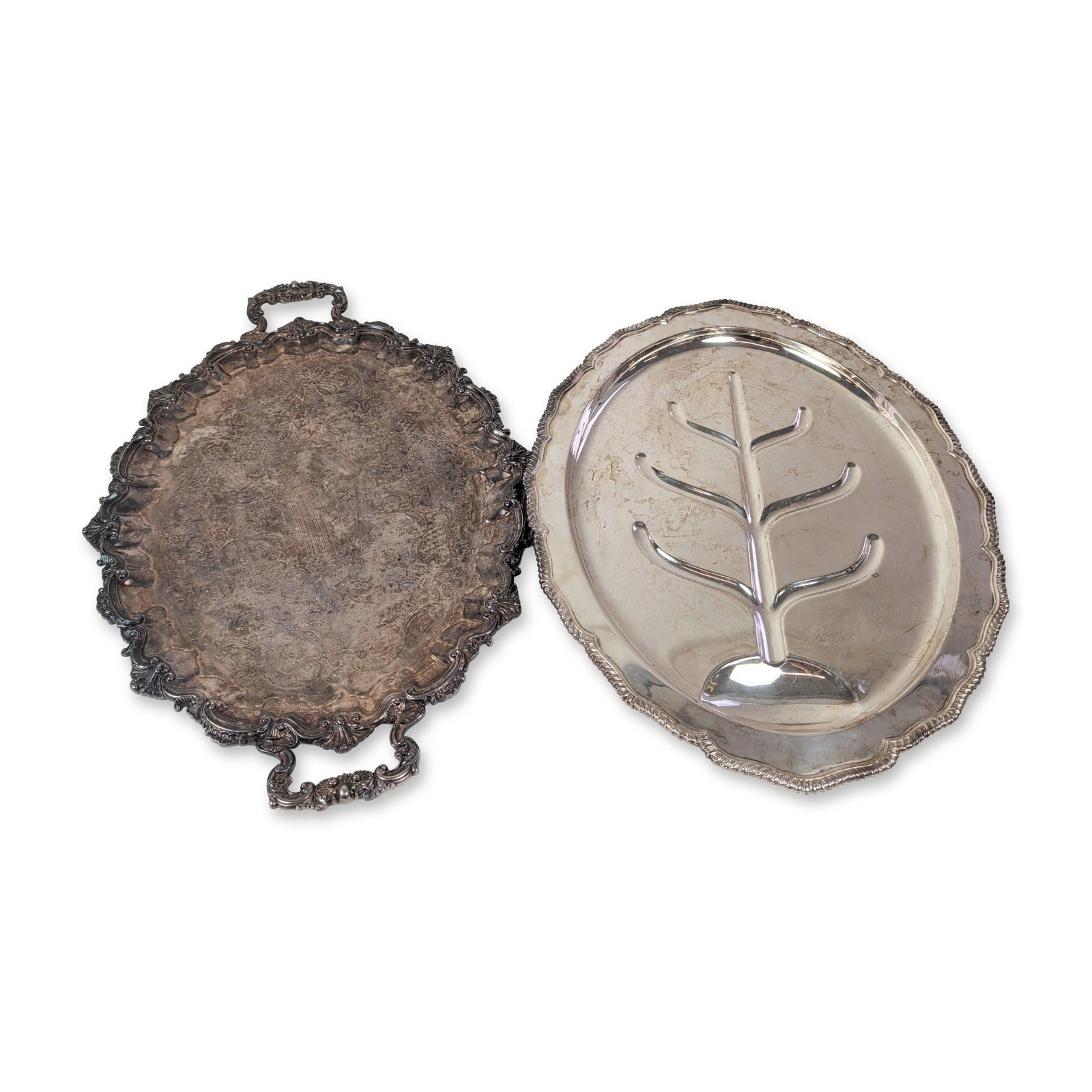 Two Reed & Barton and E.G. Webster & Son Rococo Style Silver-Plated Trays (1 of 6)