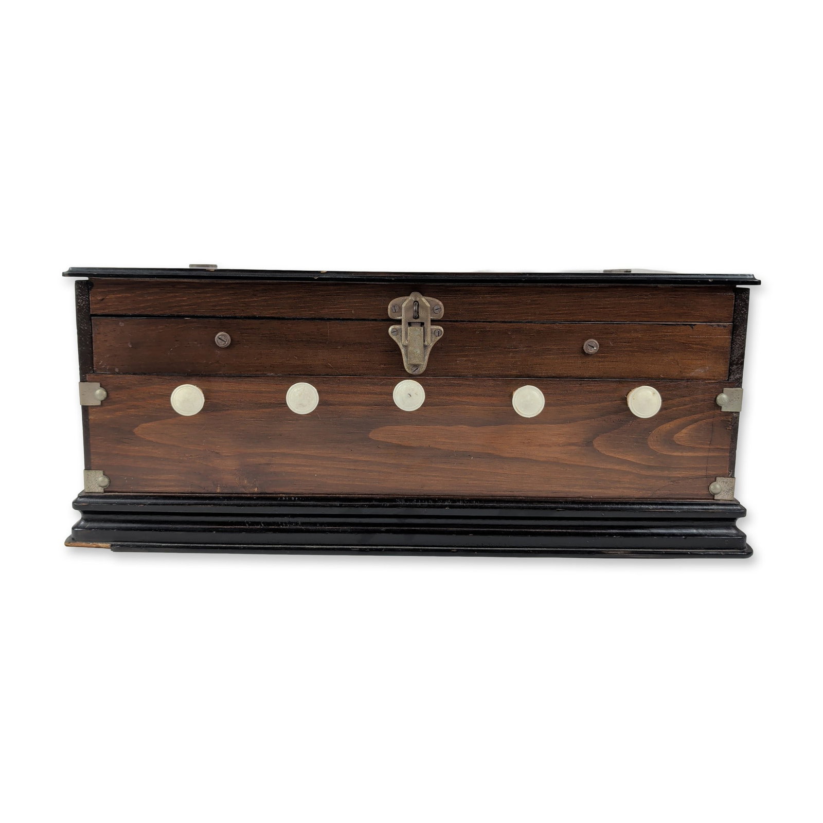 Pakistani / Indian Hand-Pumped Portable Wood Harmonium: One of a kind bracelet crafted from 14K gold featuring 23 gold charms. All charms are 14K except one shoe shaped with an emerald that is 18K gold and a guard soldier is marked 375 which is an English 