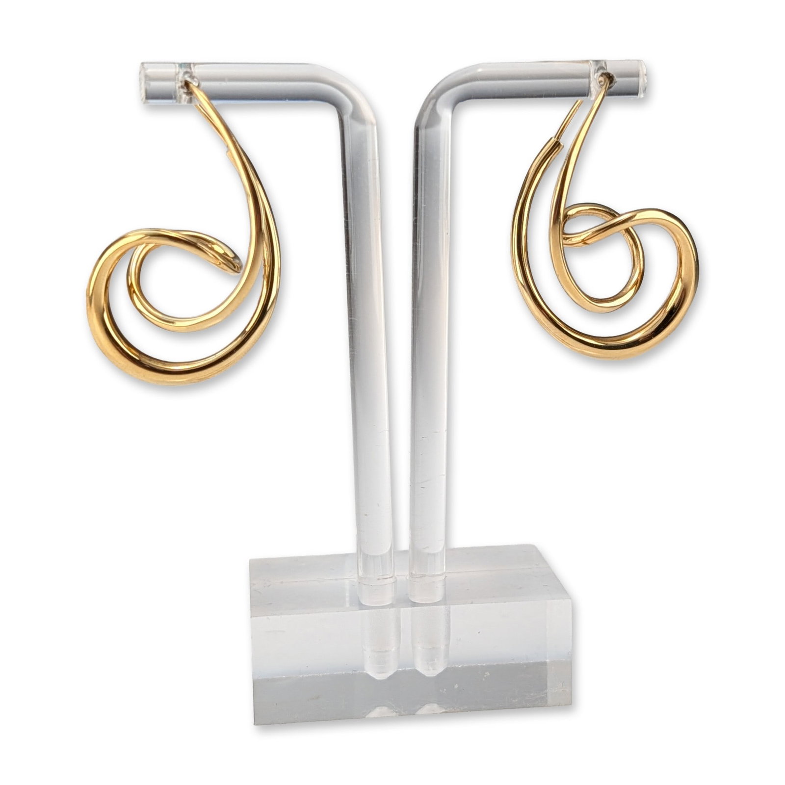 Michael Good 18K Yellow Gold Spiral Earrings: Navajo style pair of cluster drop earrings in sterling silver, featuring vibrant purple gemstone cabochons in a sunburst arrangement. Each earring comprises a central round cabochon surrounded by