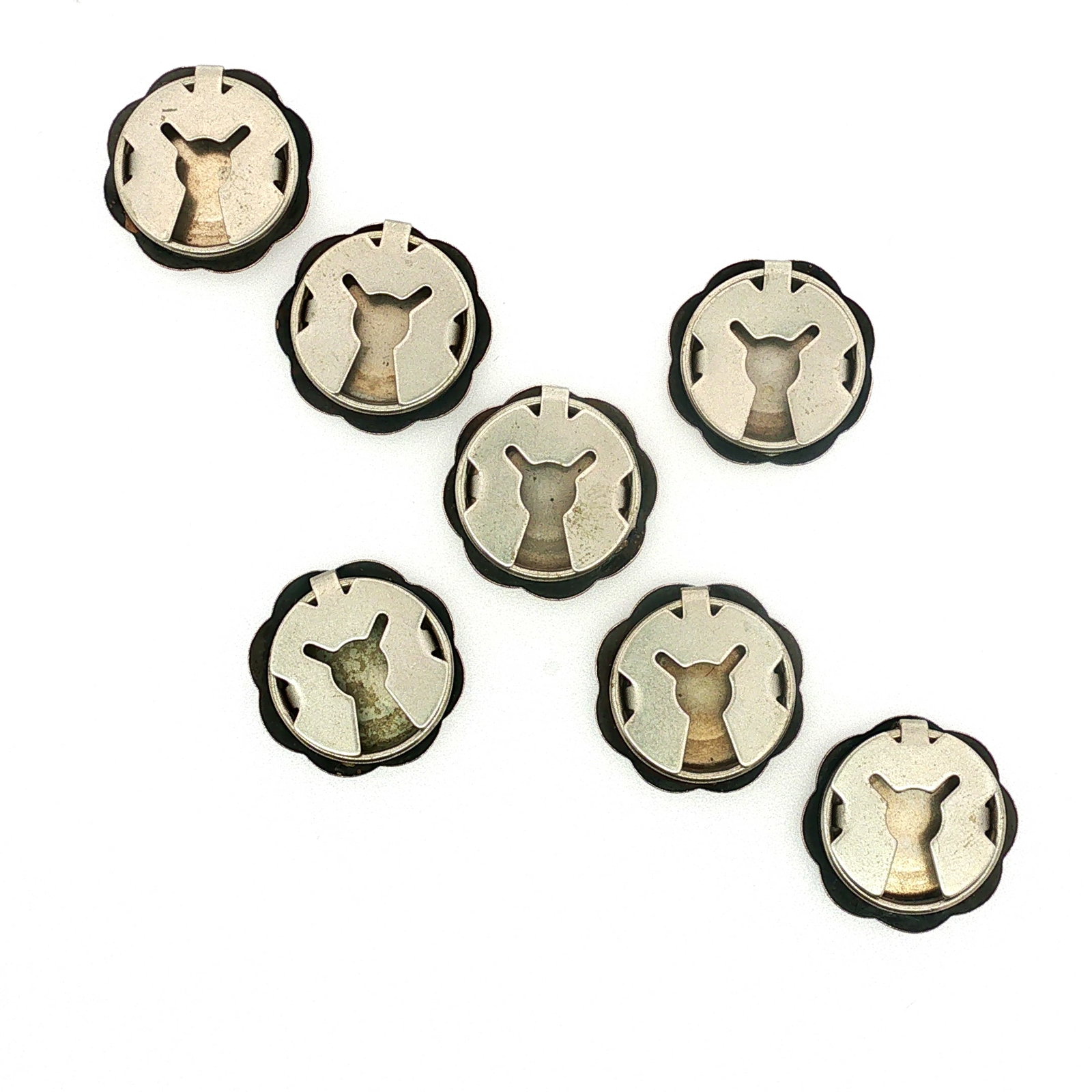 7pc Sterling Silver Western Button Covers - 2