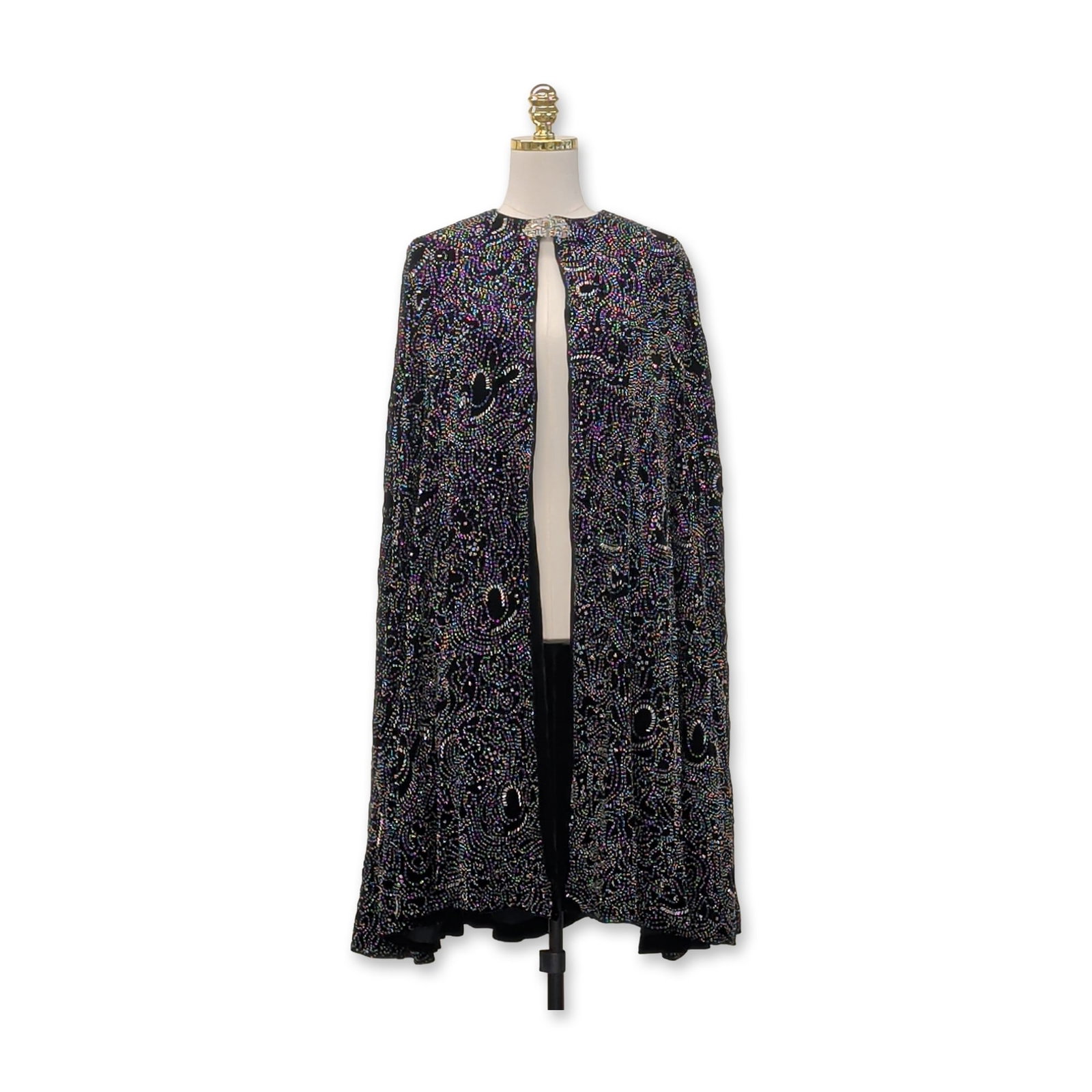 Ralph Lauren USA Beaded Black Velvet Evening Cape (1 of 6)