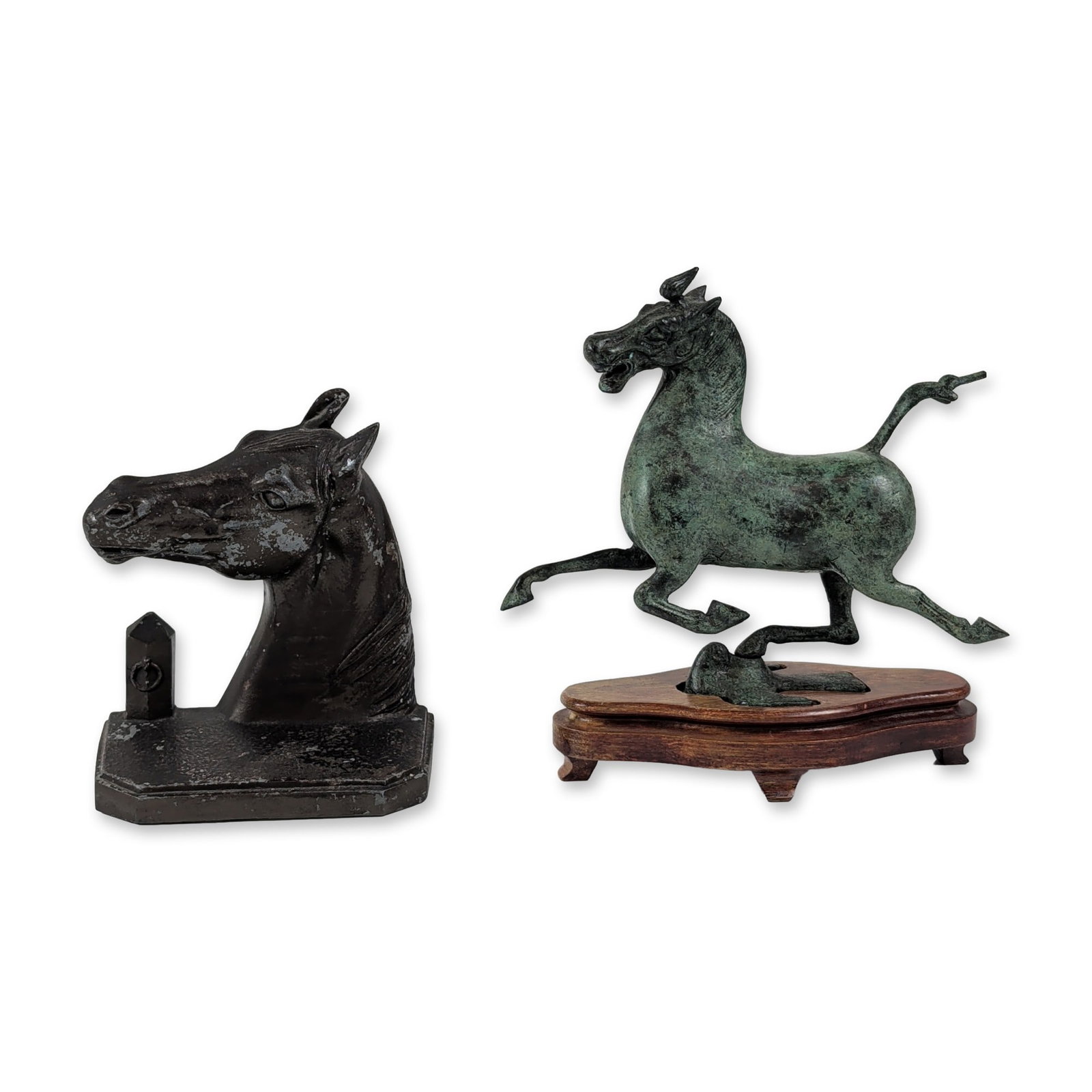 2pc Bronze Flying Horse and Metal Bookend (1 of 4)