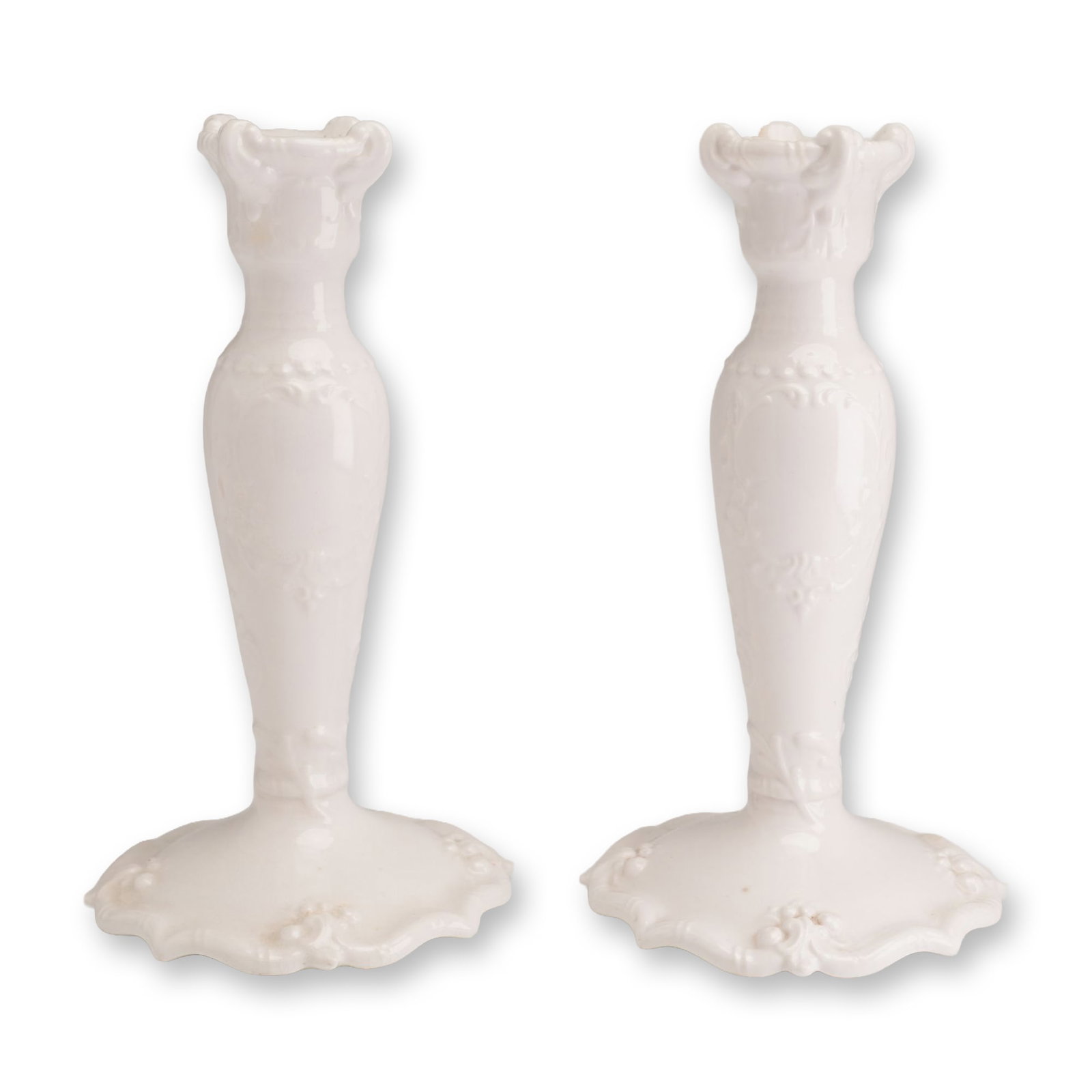 Pair of Wedgwood Porcelain Candlestick Holders, ca. 1900 (1 of 4)