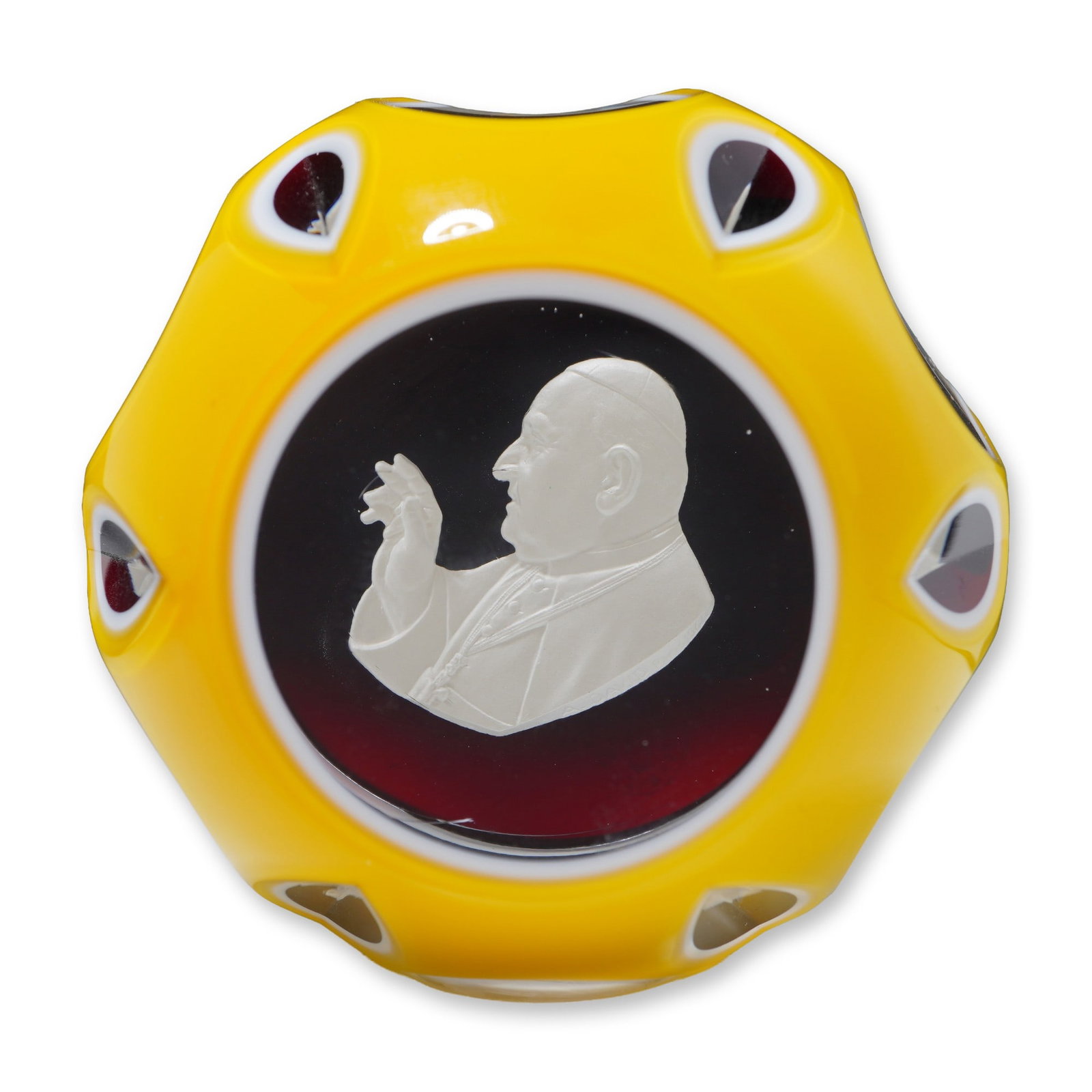 Baccarat Crystal Pope John XXIII Sulphide Paperweight (1 of 9)