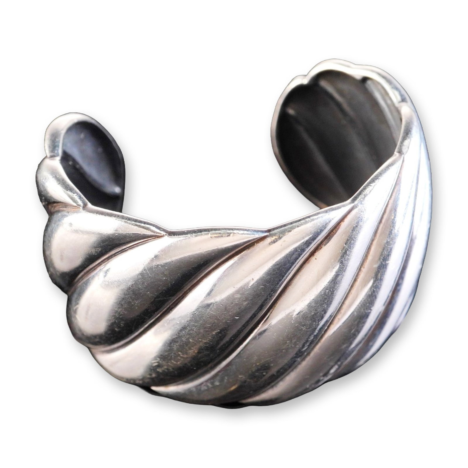 David Yurman Sterling Silver Sculpted Cable Wide Cuff Bracelet (1 of 4)