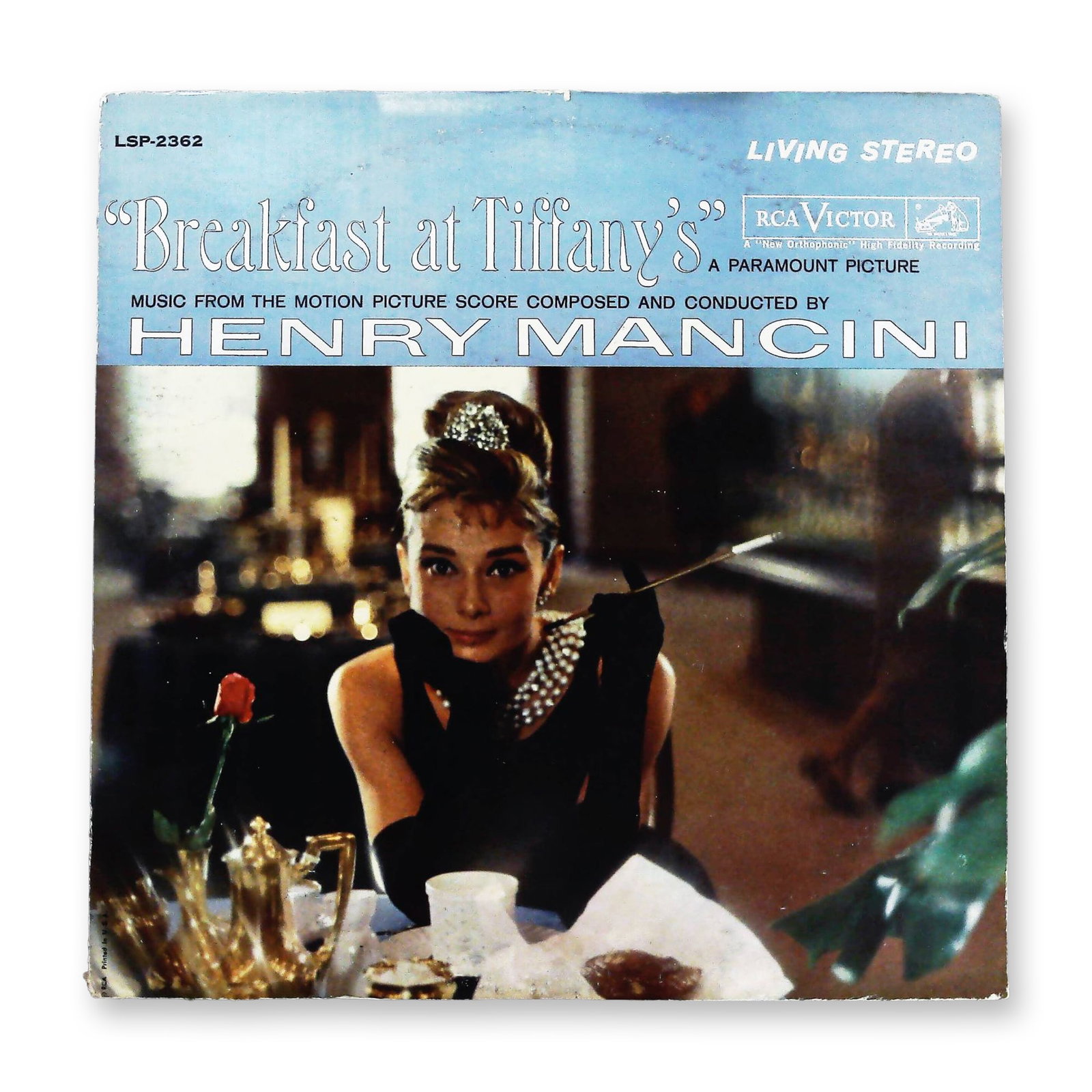 Henry Mancini Breakfast at Tiffany's Original Motion Picture Score LP: This is a 12-inch vinyl LP record featuring the original Royal Shakespeare Company recording of the musical Kiss Me Kate. The production features music and lyrics by Cole Porter and a book by Sam and 