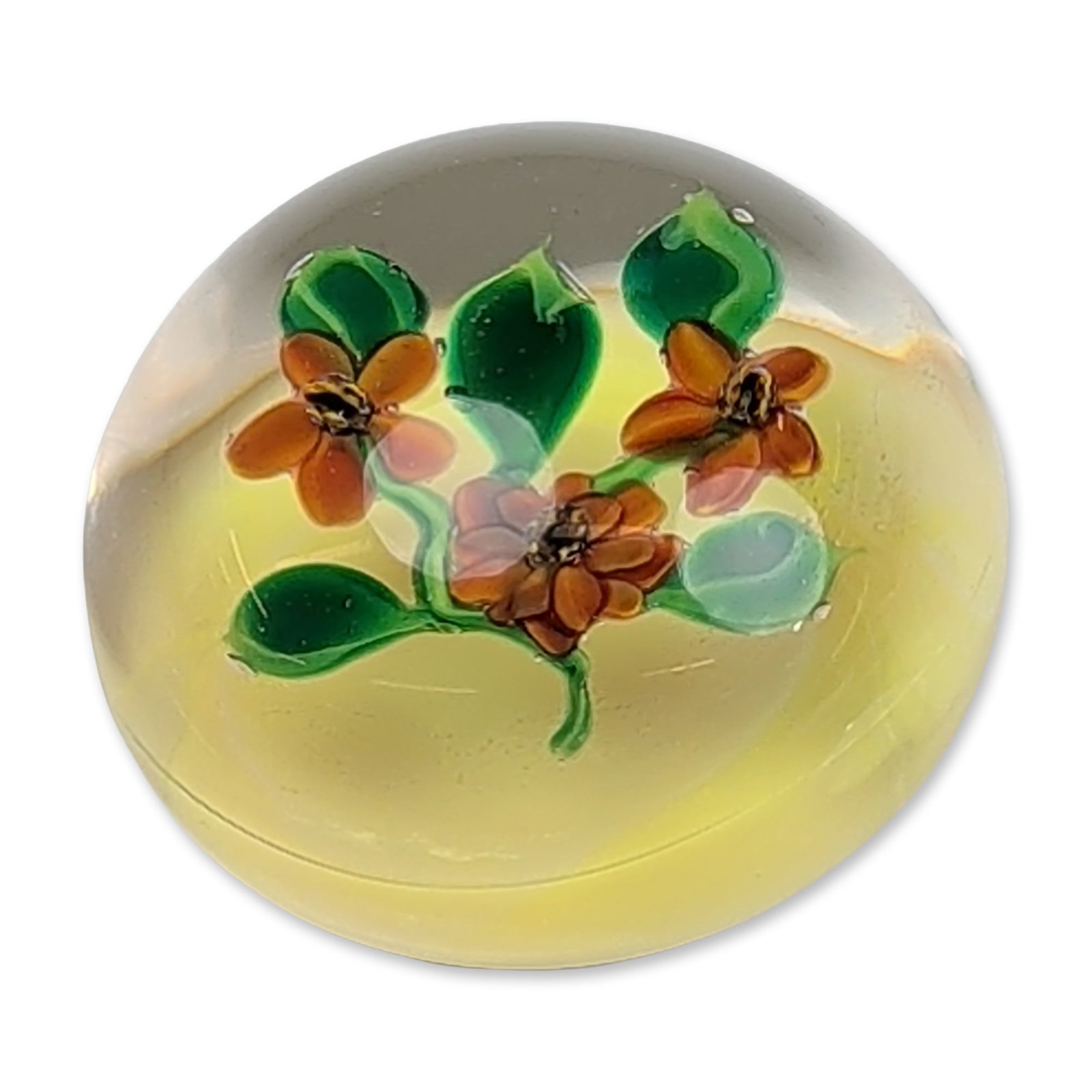 Miniature Floral Art Glass Paperweight (1 of 3)