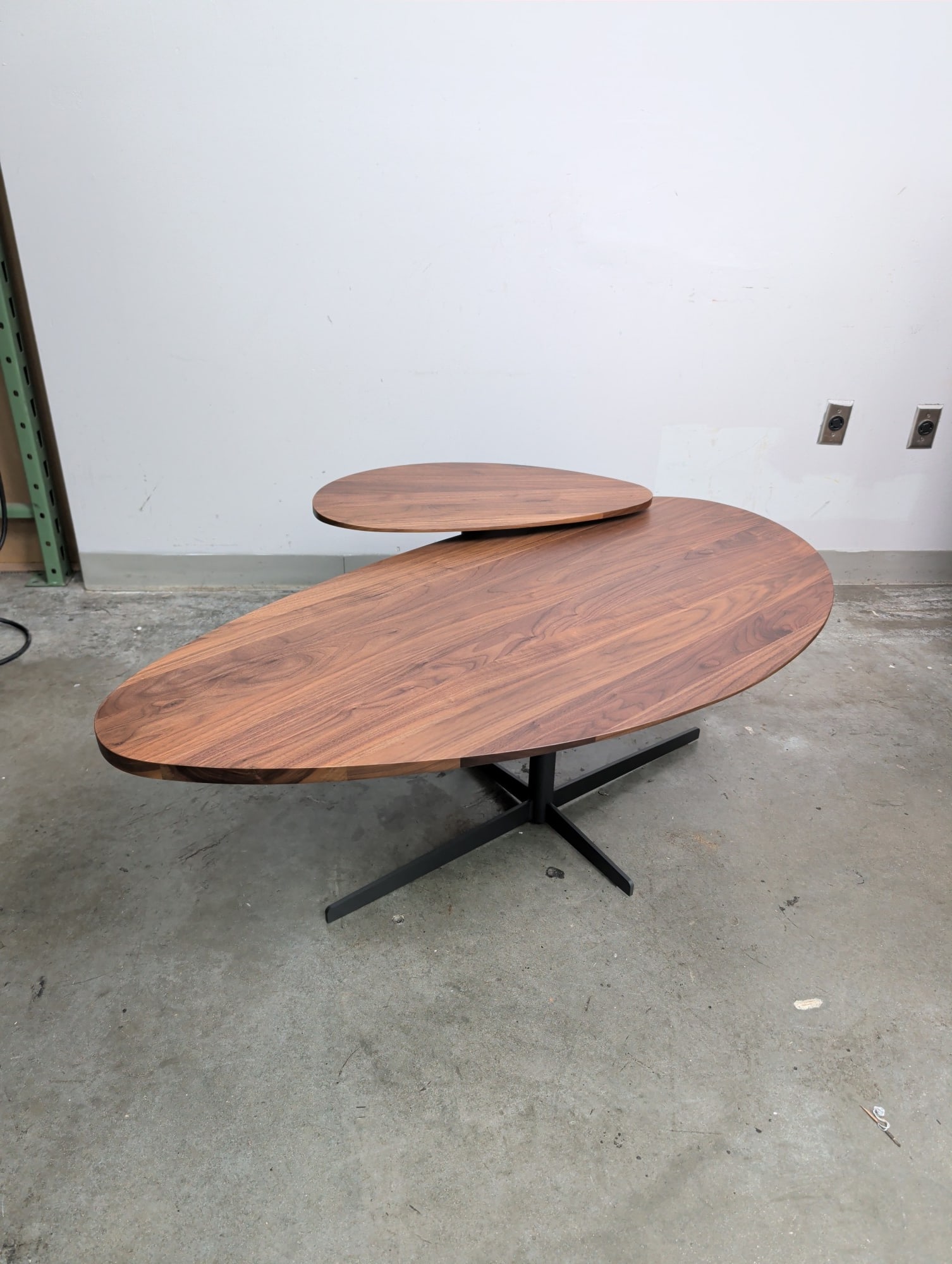 Pair of Modern Solid Walnut Nesting Tables - 2