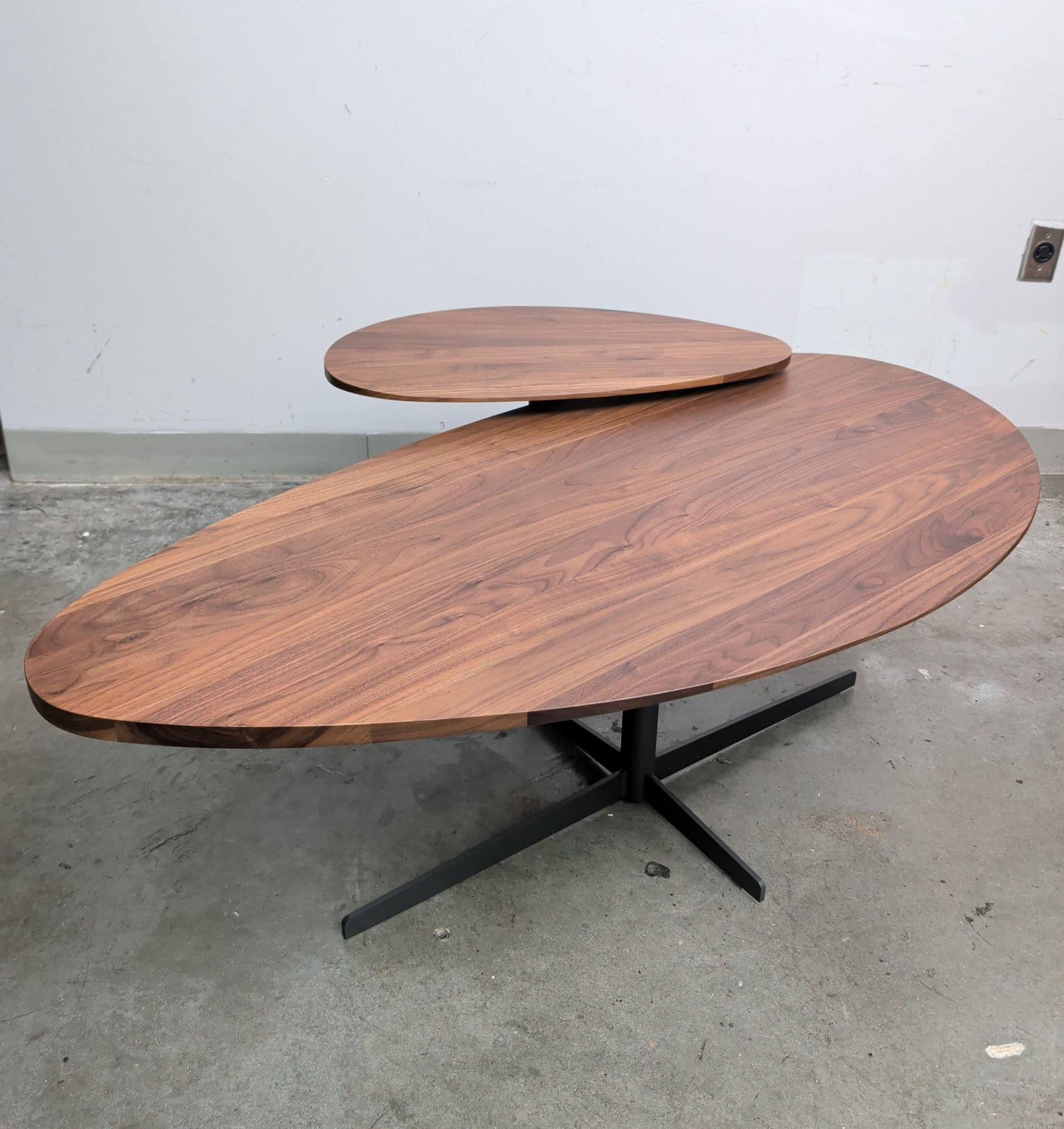 Pair of Modern Solid Walnut Nesting Tables - 3