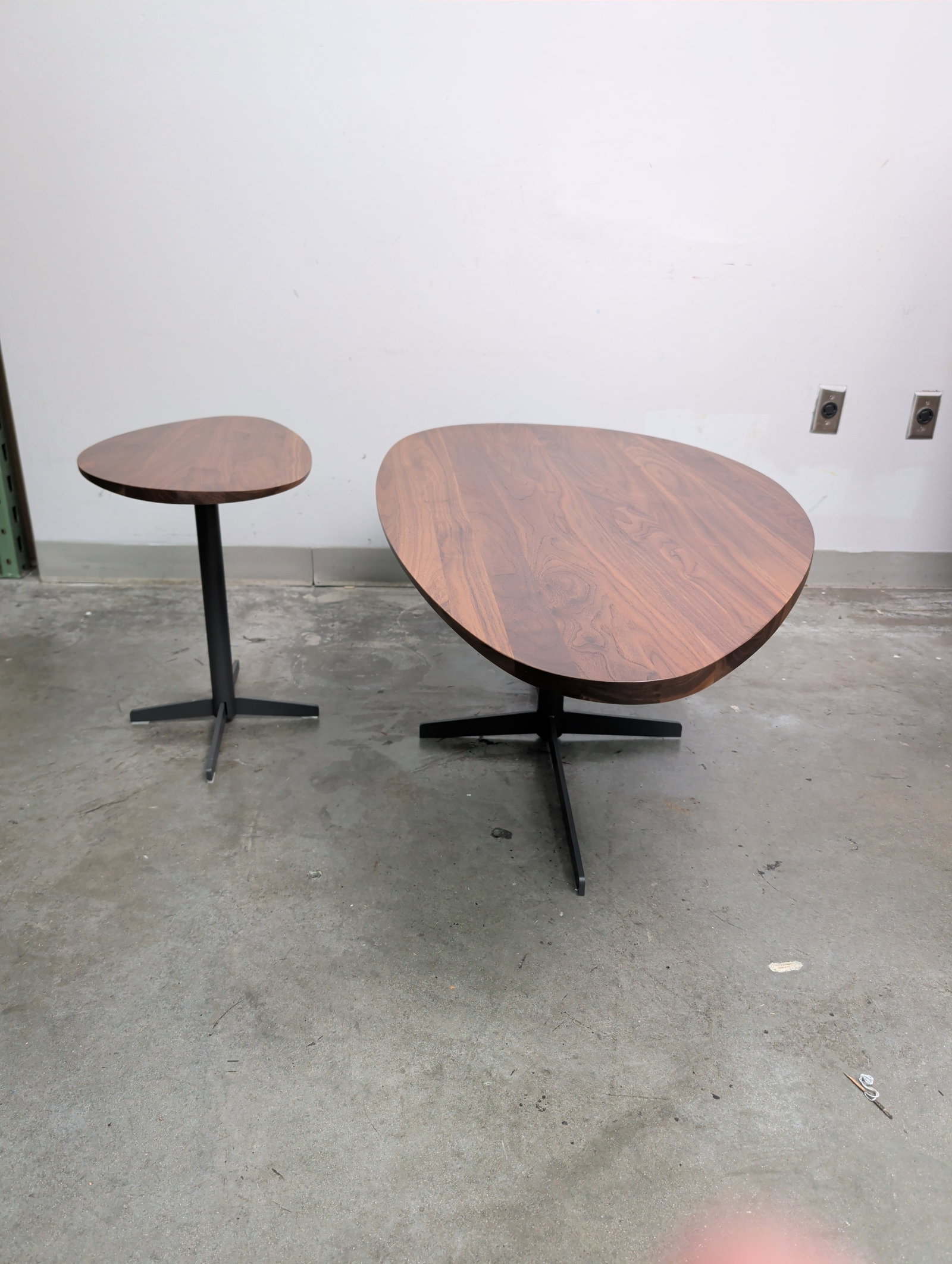 Pair of Modern Solid Walnut Nesting Tables - 4