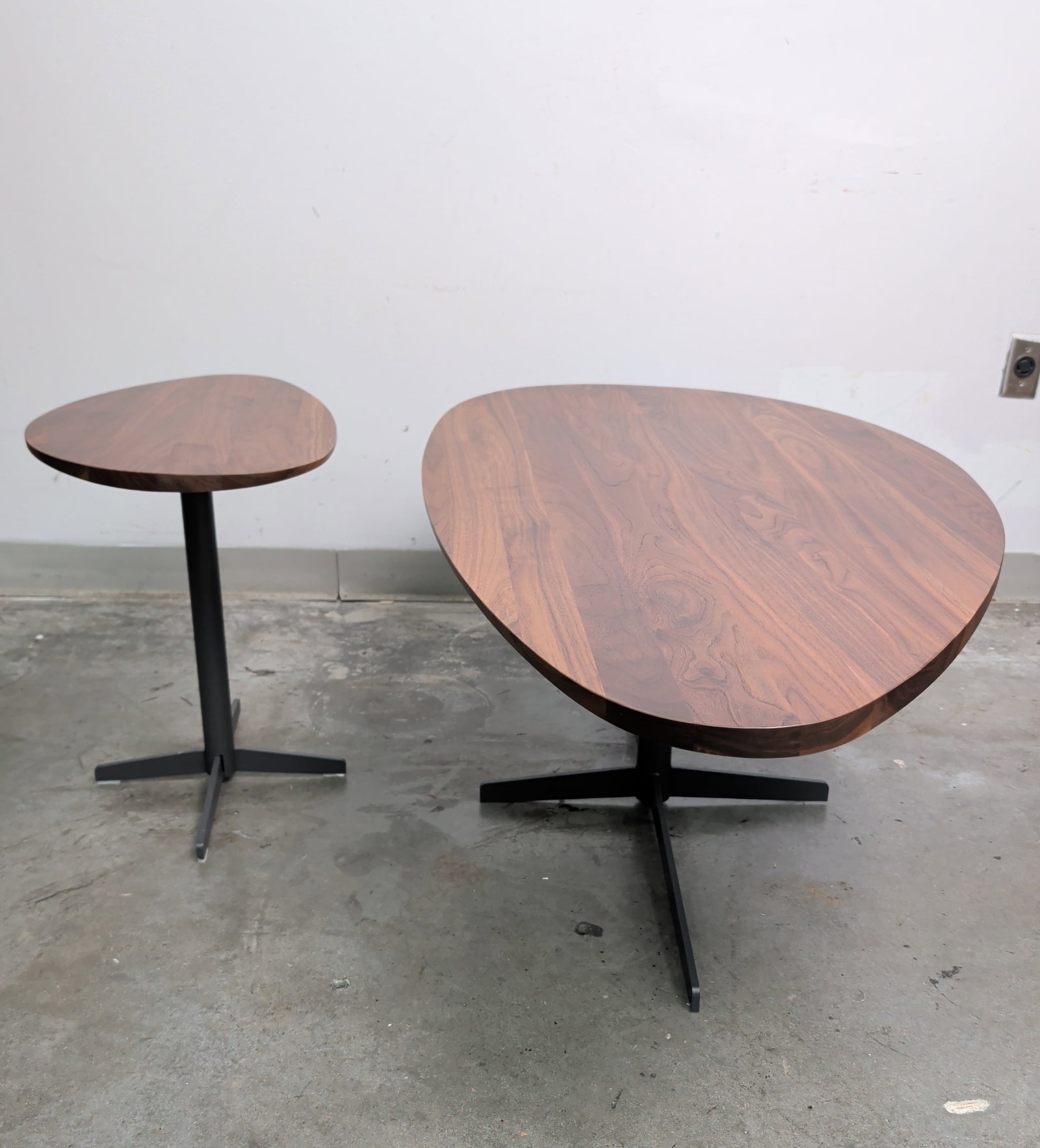 Pair of Modern Solid Walnut Nesting Tables - 5