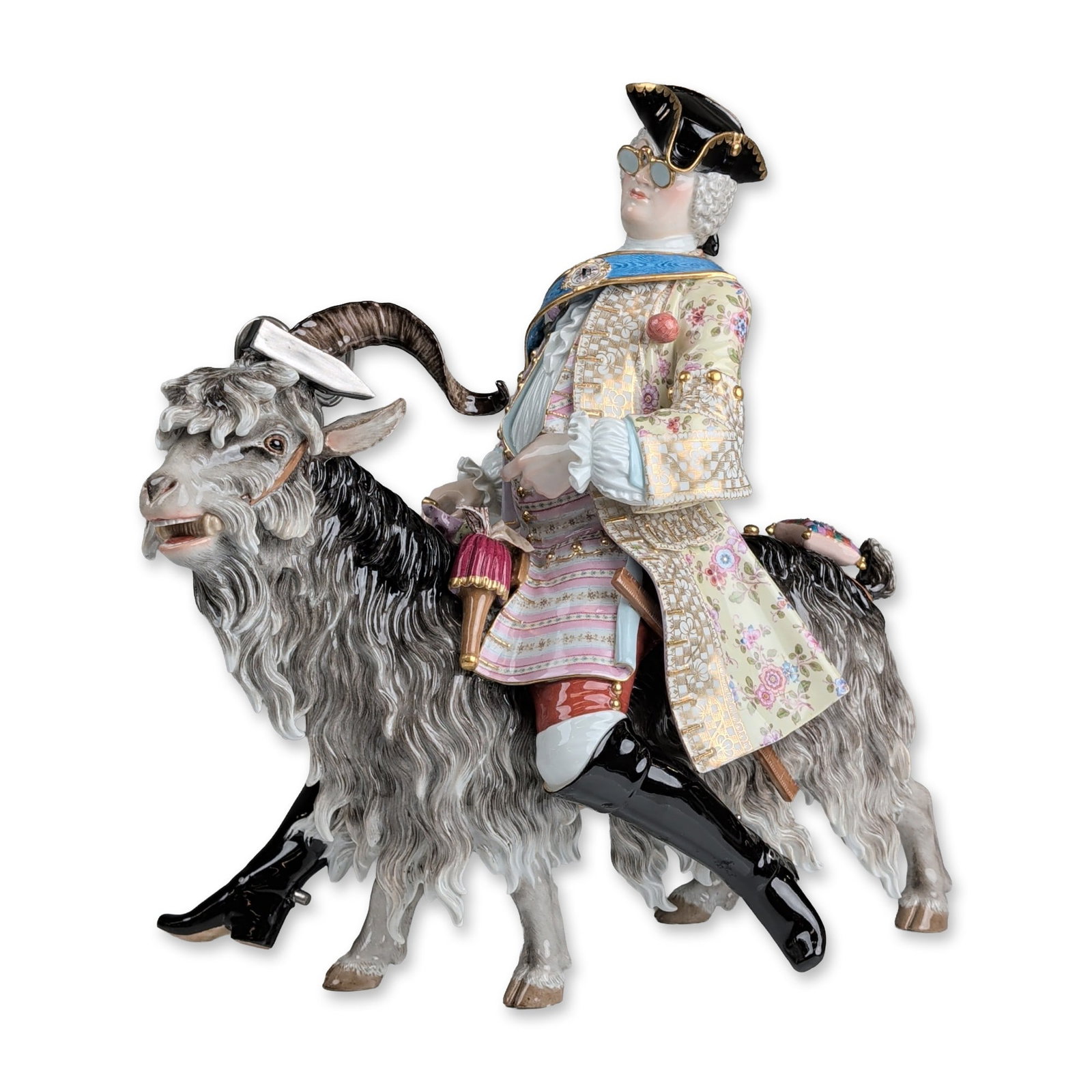 Meissen Attributed to J.J. Kaendler Porcelain Sculpture, Tailor On Billy Goat (1 of 8)
