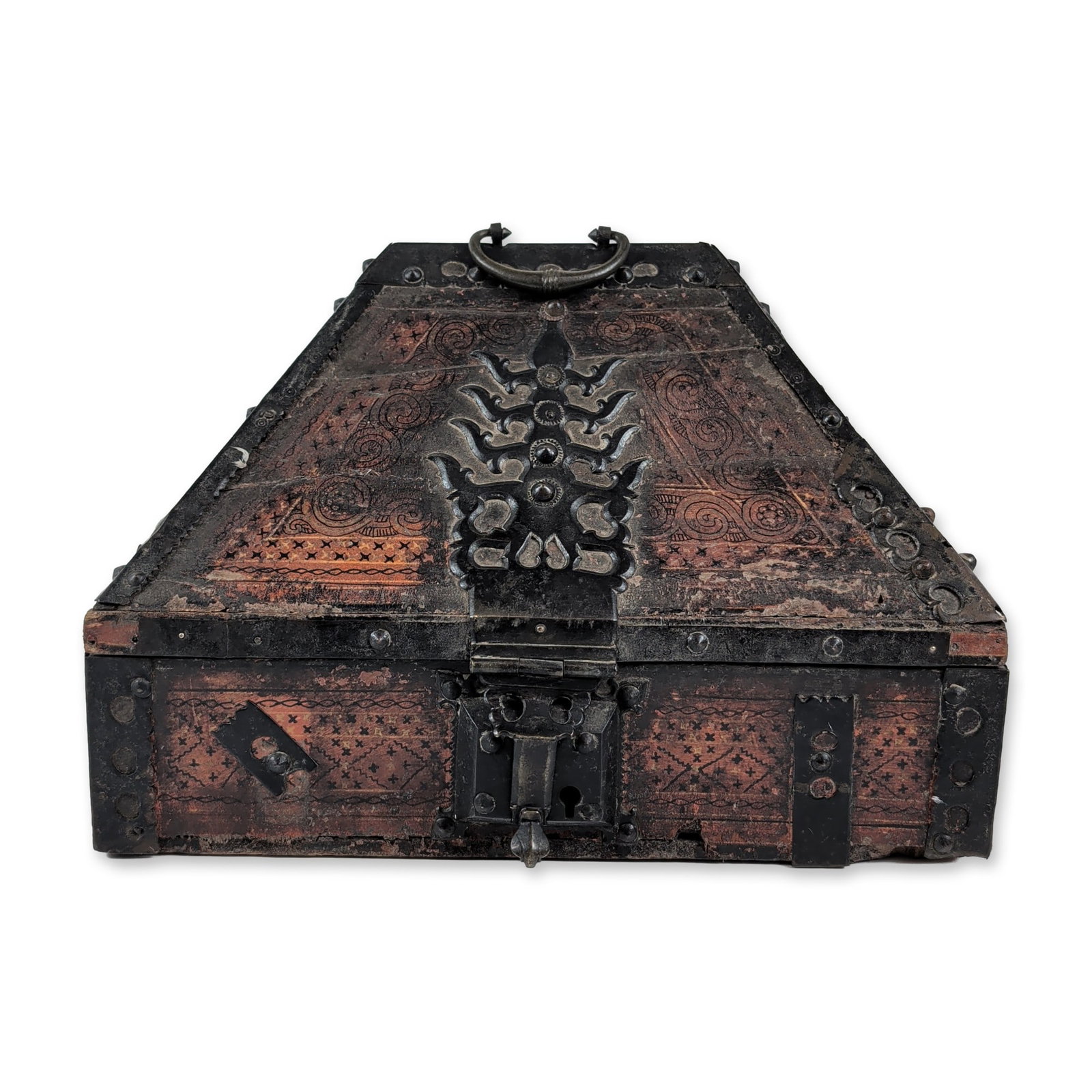 Indian Kerala Malabar Wood and Iron Box (1 of 5)