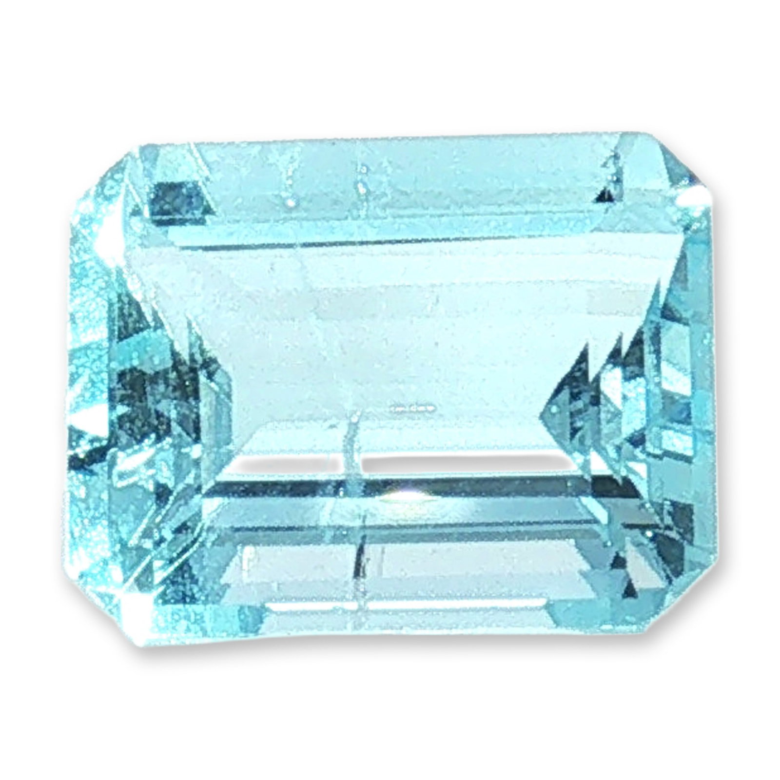Emerald Cut Loose Aquamarine Gemstone: Trio of loose Citrine including one pear-cut and two round-cut examples. The pear-cut citrine appears to be a light yellow color with visible internal characteristics. The central round-cut citrine di