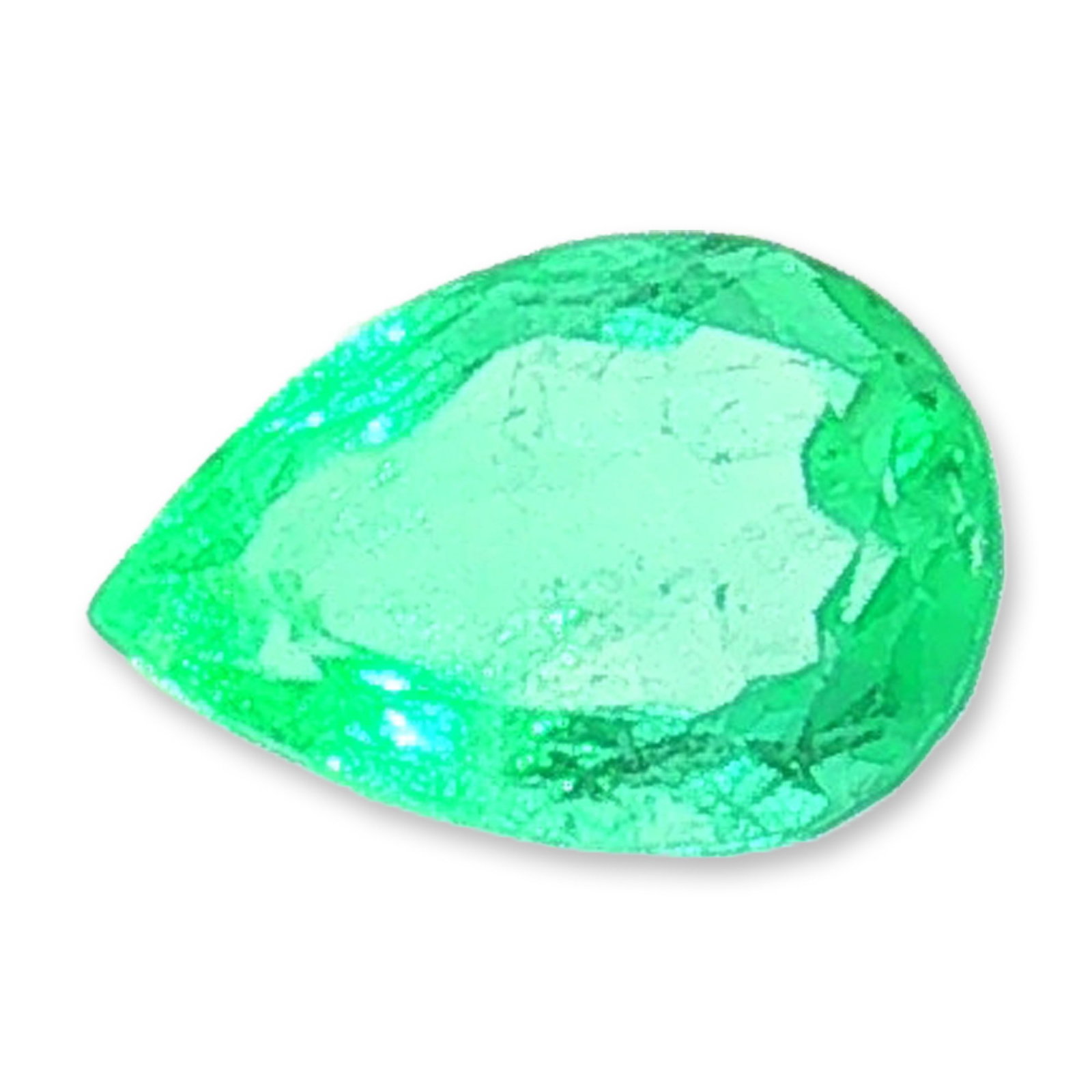 Classic Pear Cut Loose Emerald: Faceted loose hessonite garnet fashioned into a classic oval cut. The gemstone showcases a vibrant reddish-orange hue and a rich, fiery color palette. 1.48 carats 8 x 6 mm. Dimensions: 8 x 6mm